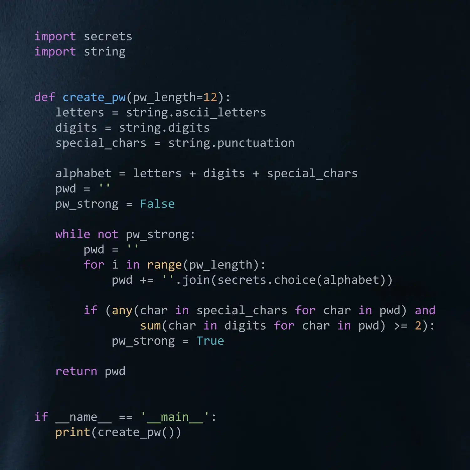 Python Generátor hesel