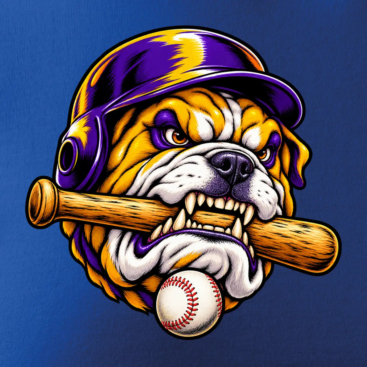 Baseballový buldok s pálkou