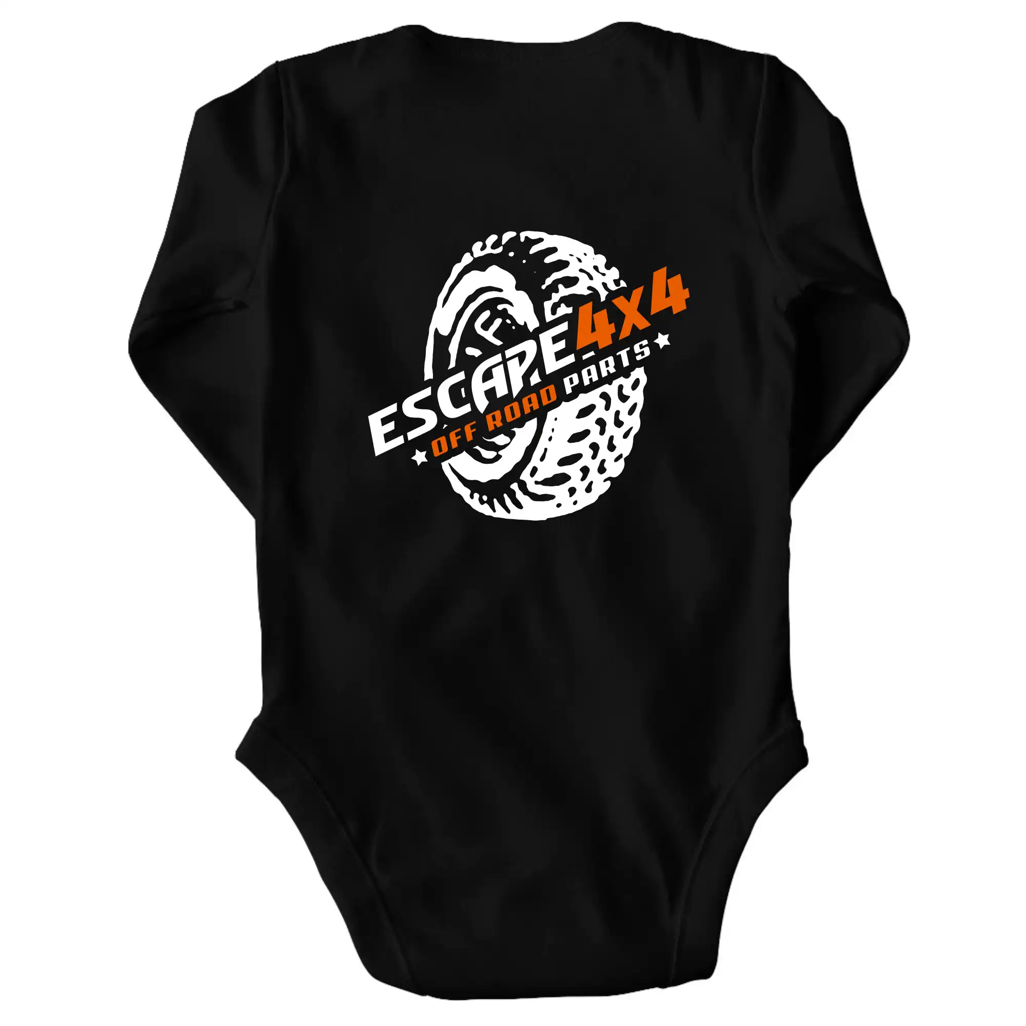 MyShirt tričká - Escape 4x4 Nápis vpředu a pneumatika na zádech - Body zavinovacie s dlhým rukávom