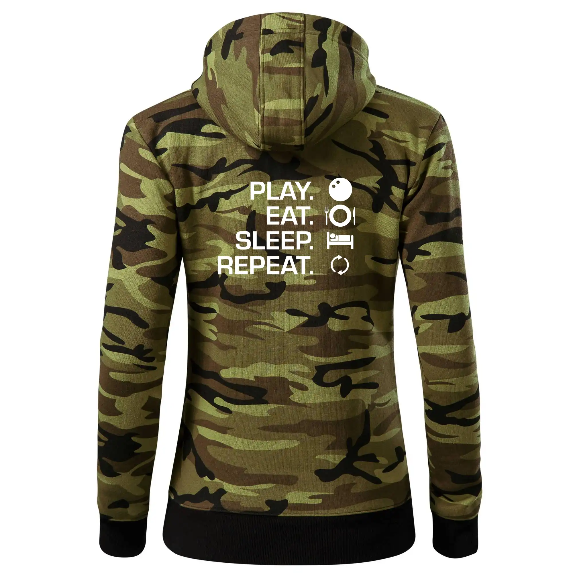 Tričká s motívom Squash - Play eat sleep squash - Mikina dámska trendy zipper s kapucňou
