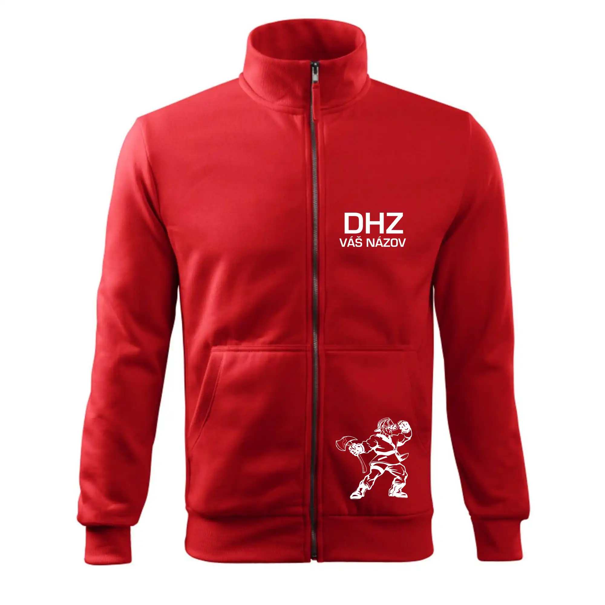 Originálne tričká pre hasičov - DHZ postava - vlastný názov - Mikina bez kapucne Adventure