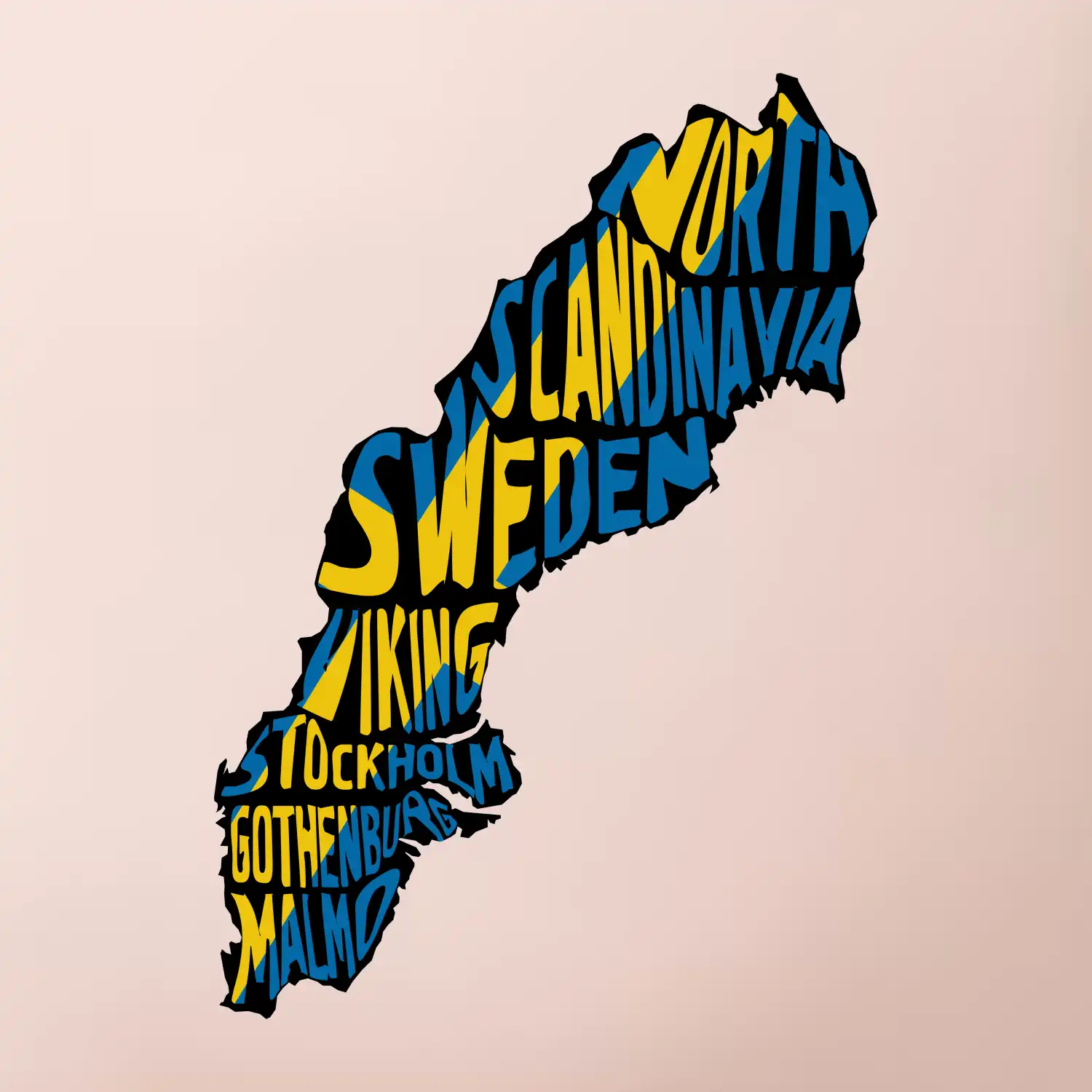 Mapy - názvy měst - Švédsko