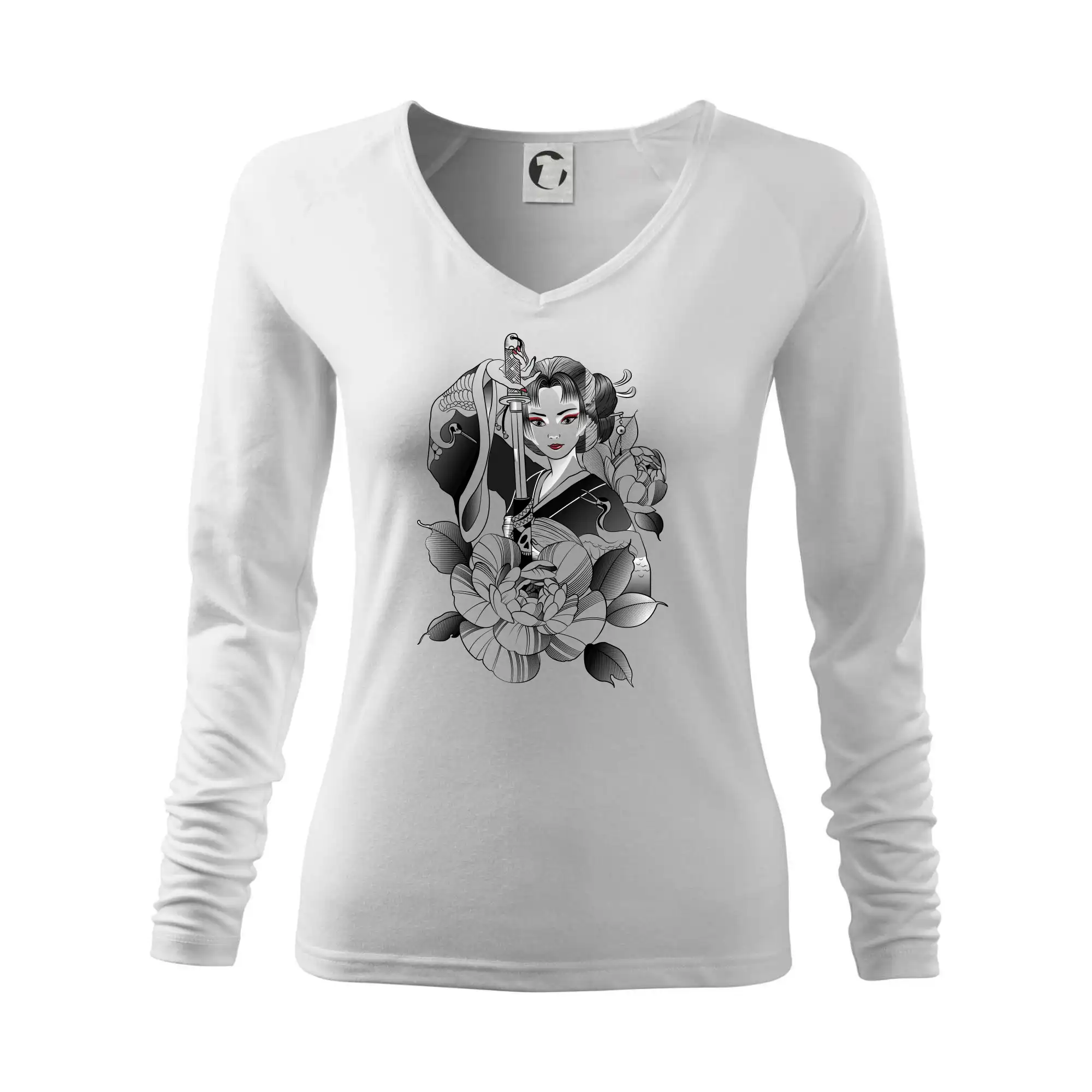 Tričká s japonskou tematikou - Japonsko - žena s mečom - Tričko dámske Elegance