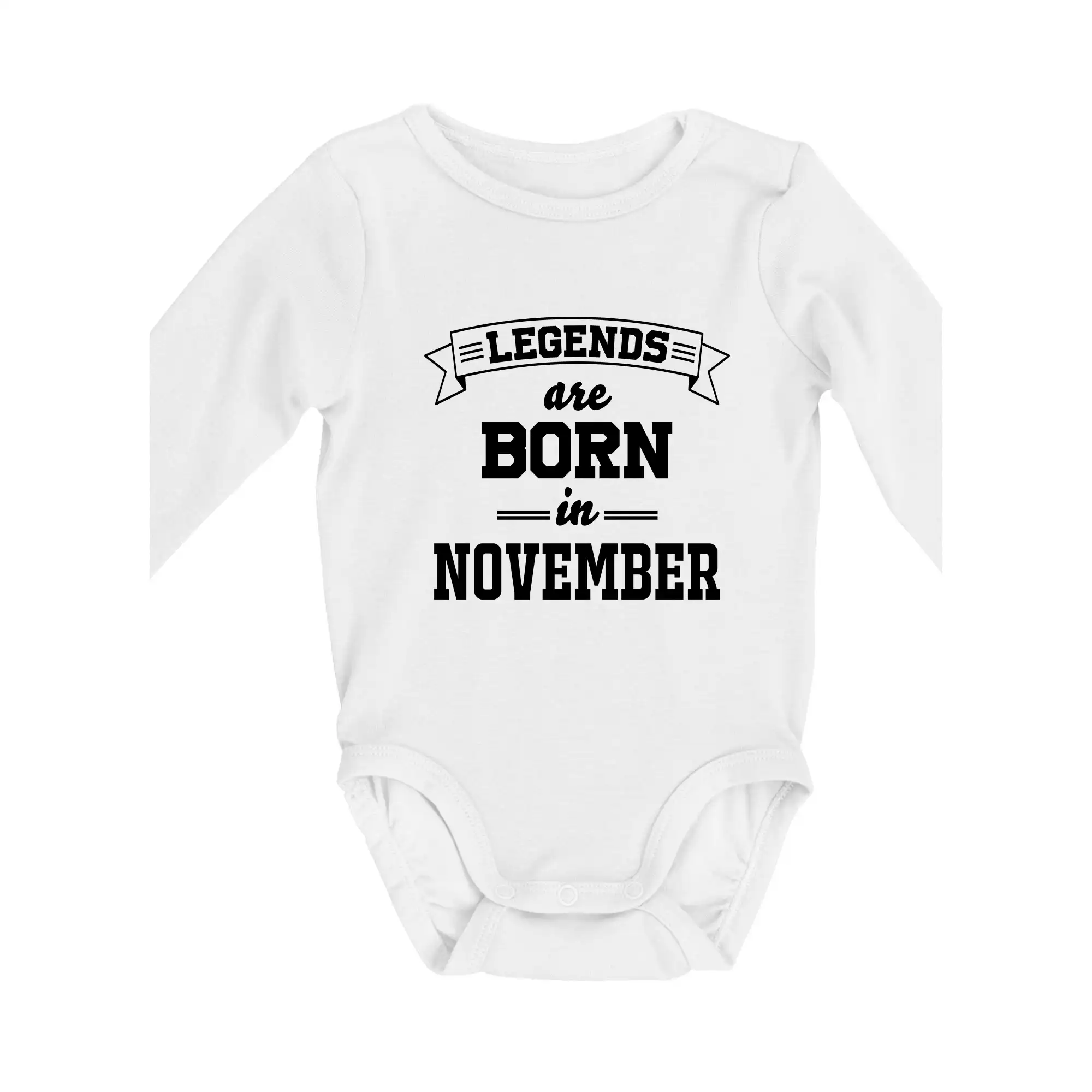 Tričká pre narodených v novembri - Legends are born in November - Body dojčenské s dlhým rukávom