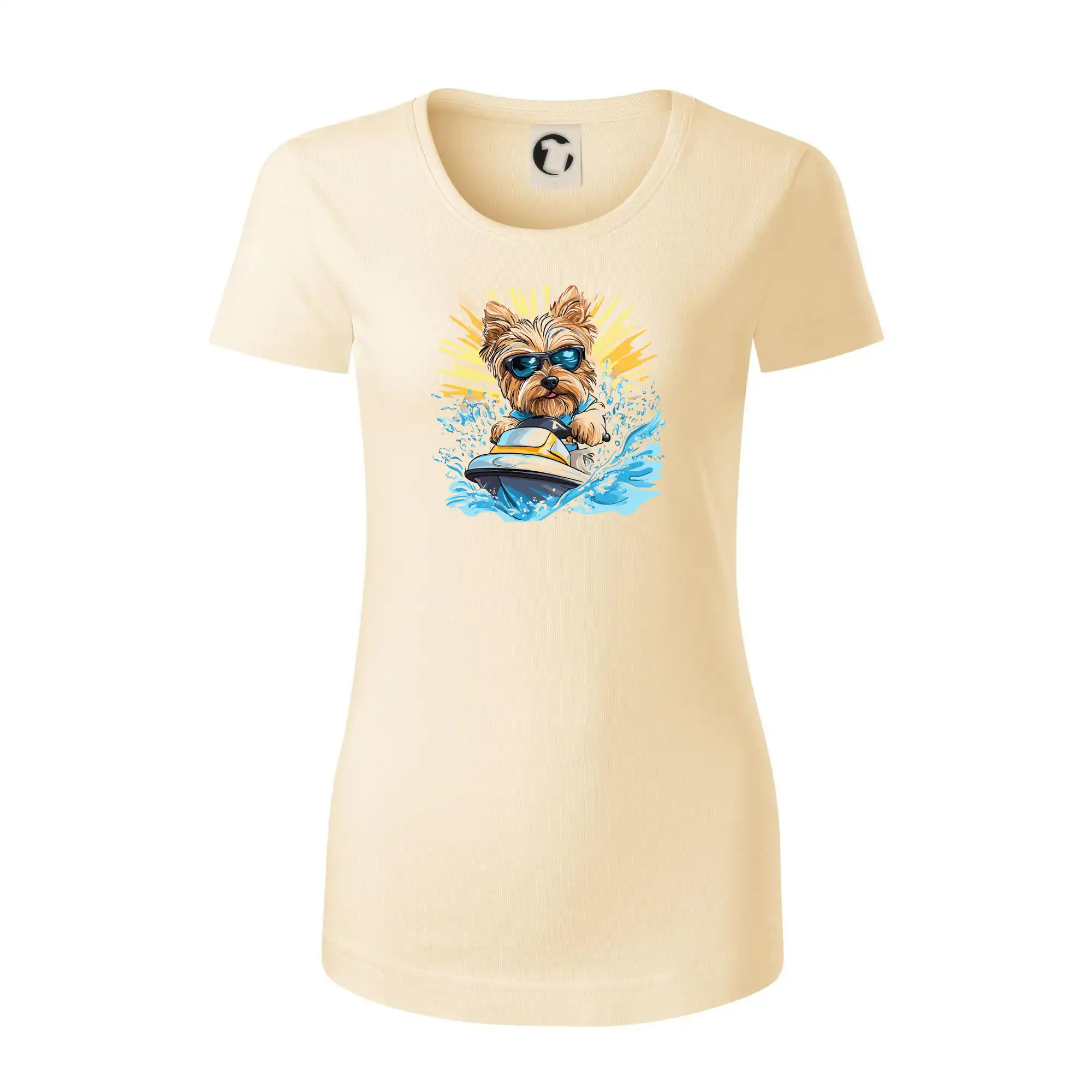 Yorkšírský teriér na vodním skútru