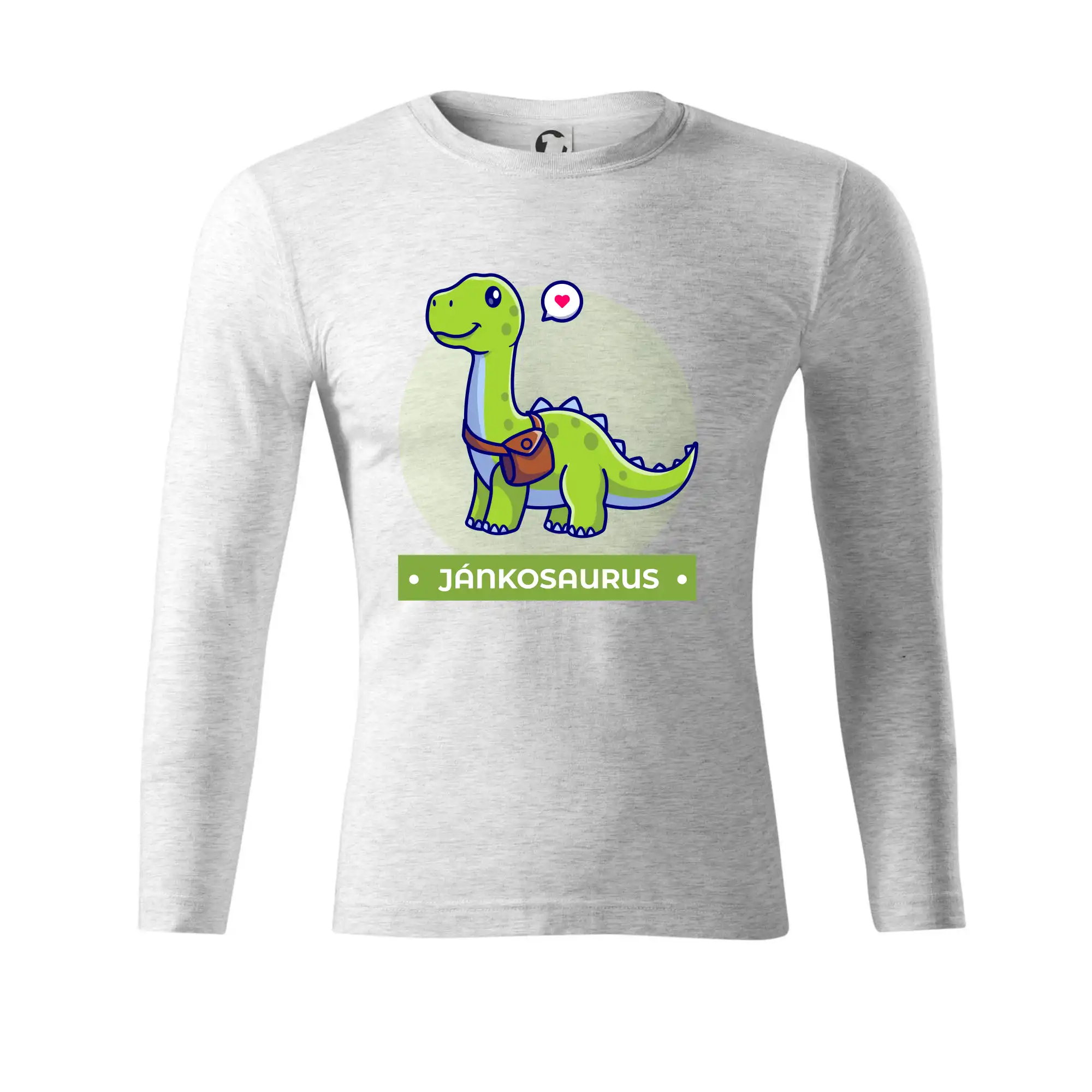 Detské tričká, mikiny a body s originálnymi potlačami | Veselé motívy pre chlapcov aj dievčatá - Dinosaurie mená - zelený dinosaurus - Tričko Progress s dlhým rukávom