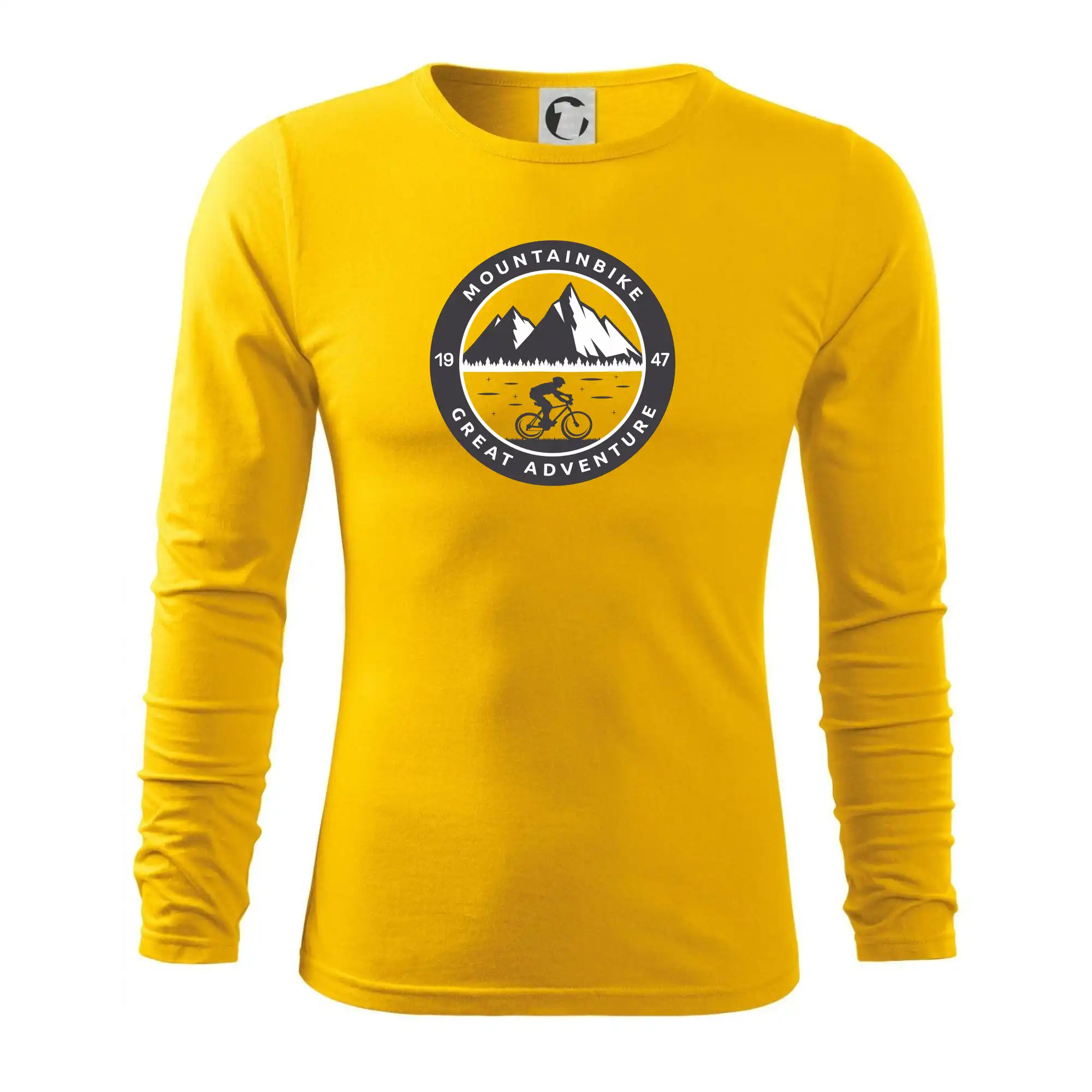 Tričko ako darček pre cyklistu - MTB logo a ročník - Tričko s dlhým rukávom FIT-T long sleeve