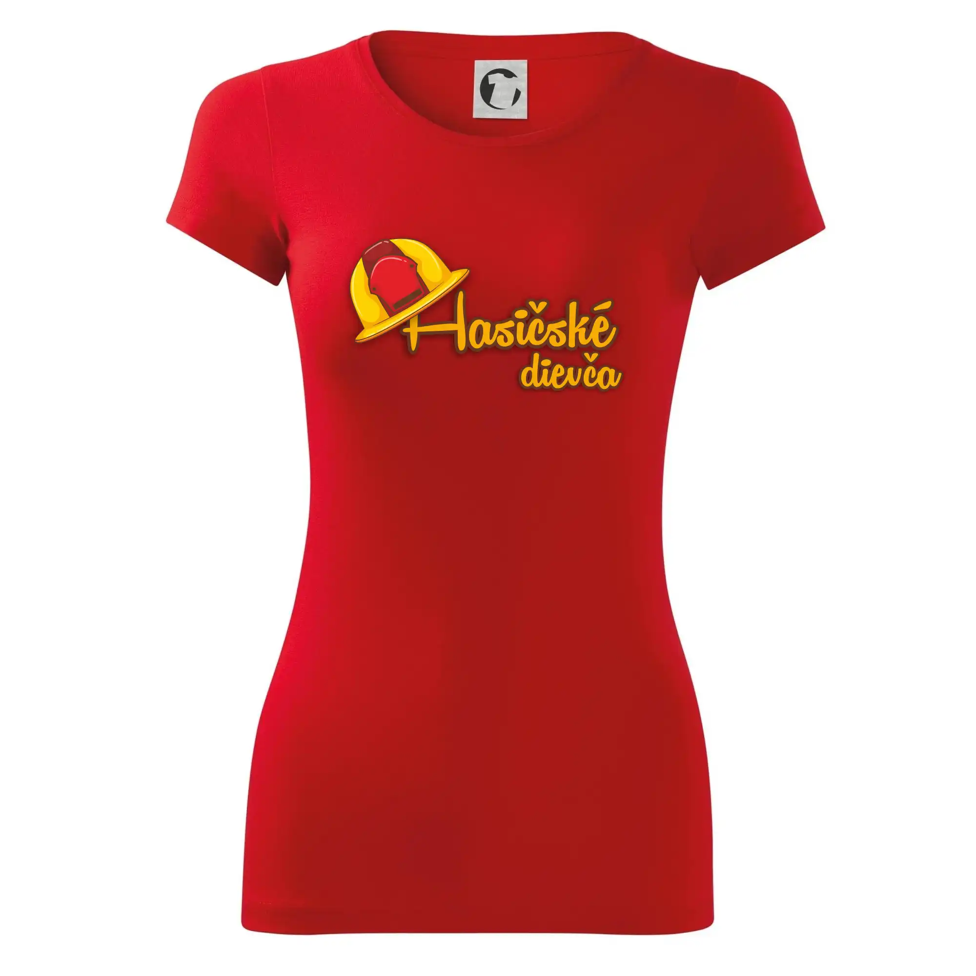 Originálne tričká pre hasičov - Hasičské dievča - helma - Dámske tričko Glance - Priliehavejší strih
