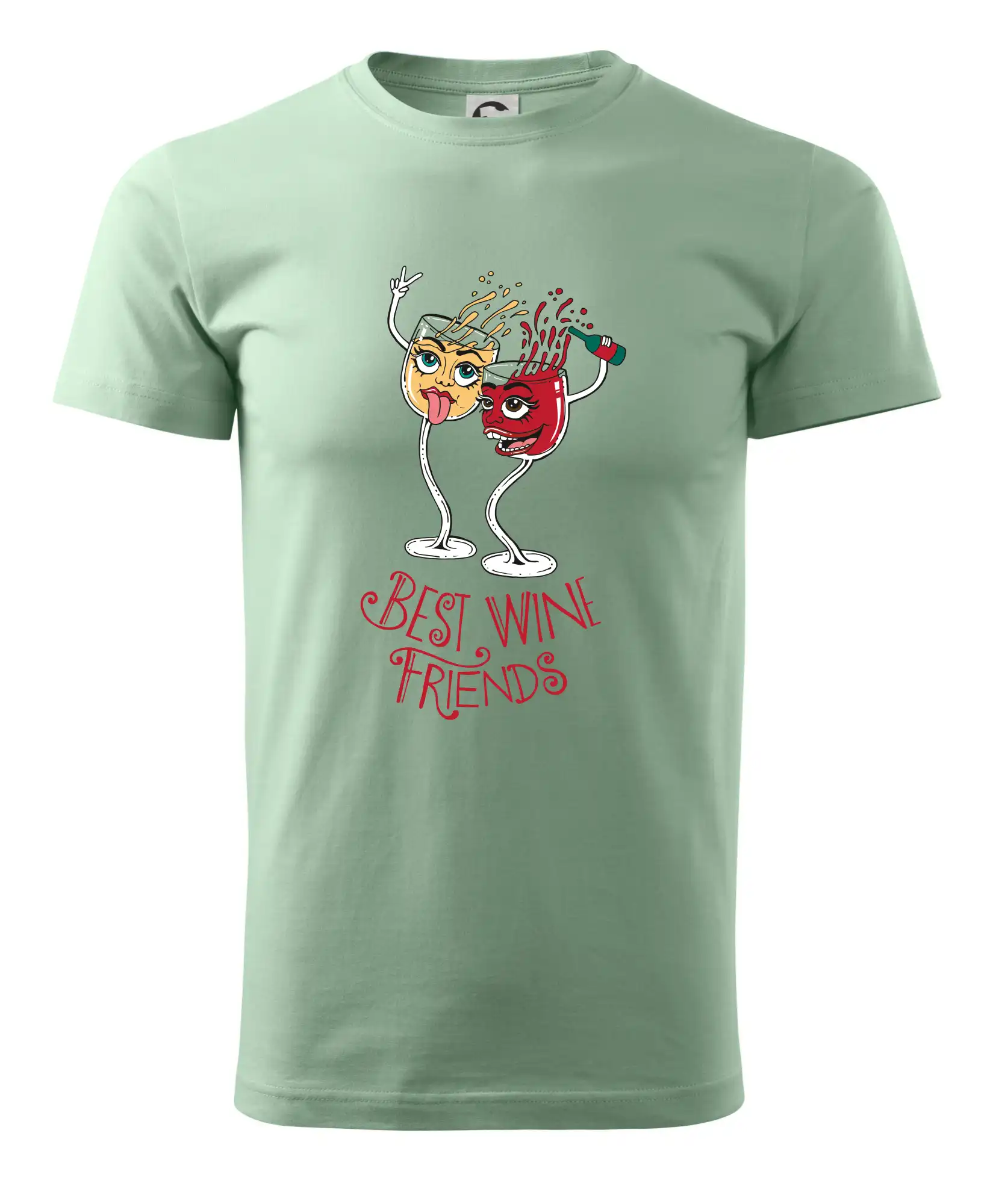 Vtipná tričká s tematikou vína - Best wine friends dancing (Pecka design) - Pánske tričko nižšej gramáže