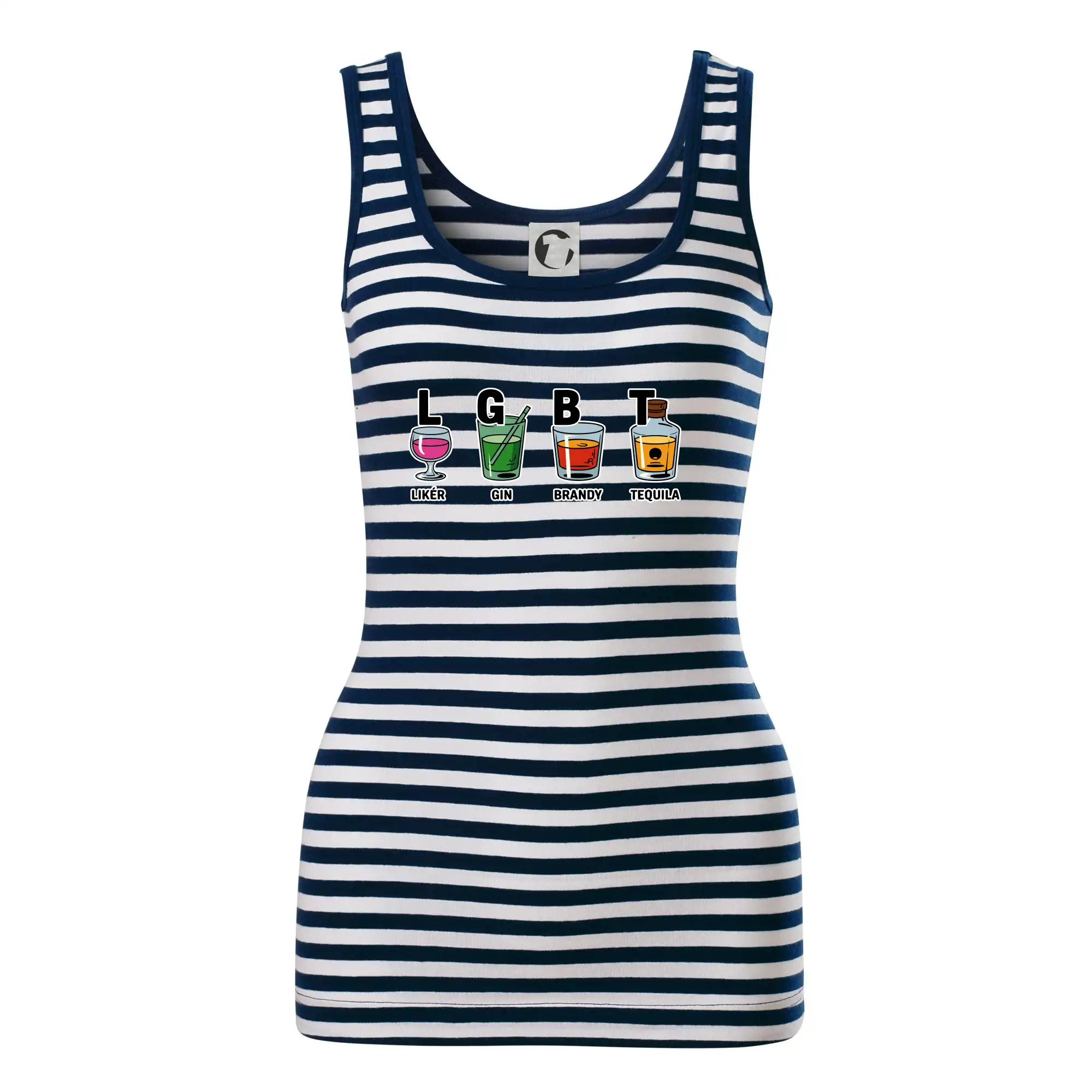 Tričká pre LGBT a Queer komunitu - LGBT -  Likér, Gin, Brandy, Tequila - Sailor tielko na vodu