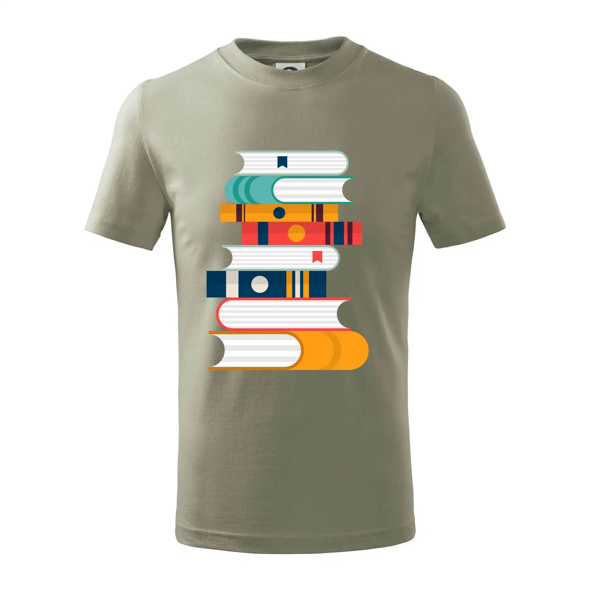 Tričká s motívom kníh pre milovníkov čítania a vône papiera - Knihy flat design - Tričko detské bavlnené