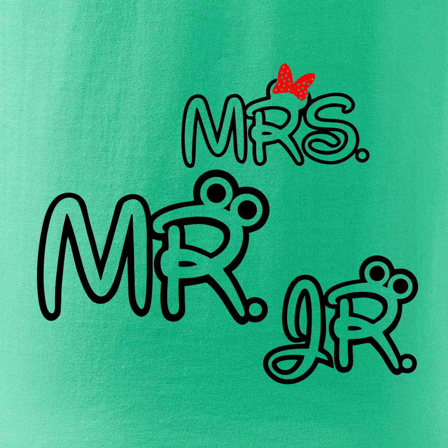 Mr, Mrs a Jr rodinná trička