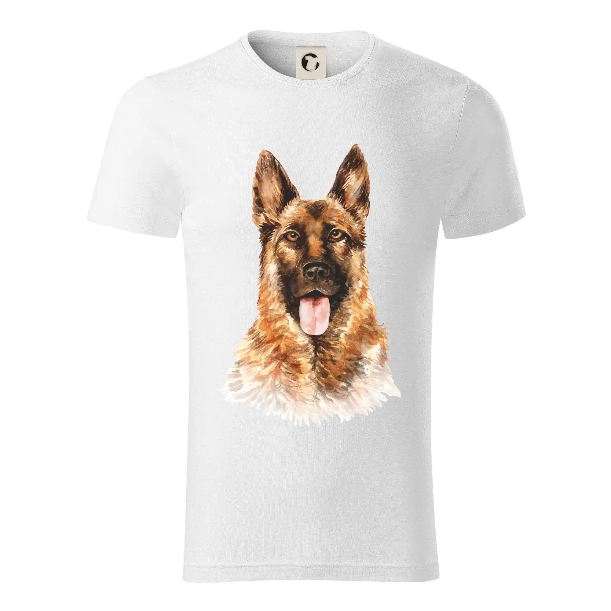 Nemecký ovčiak - German shepherd - vodová farba - Tričko z organickej bavlny