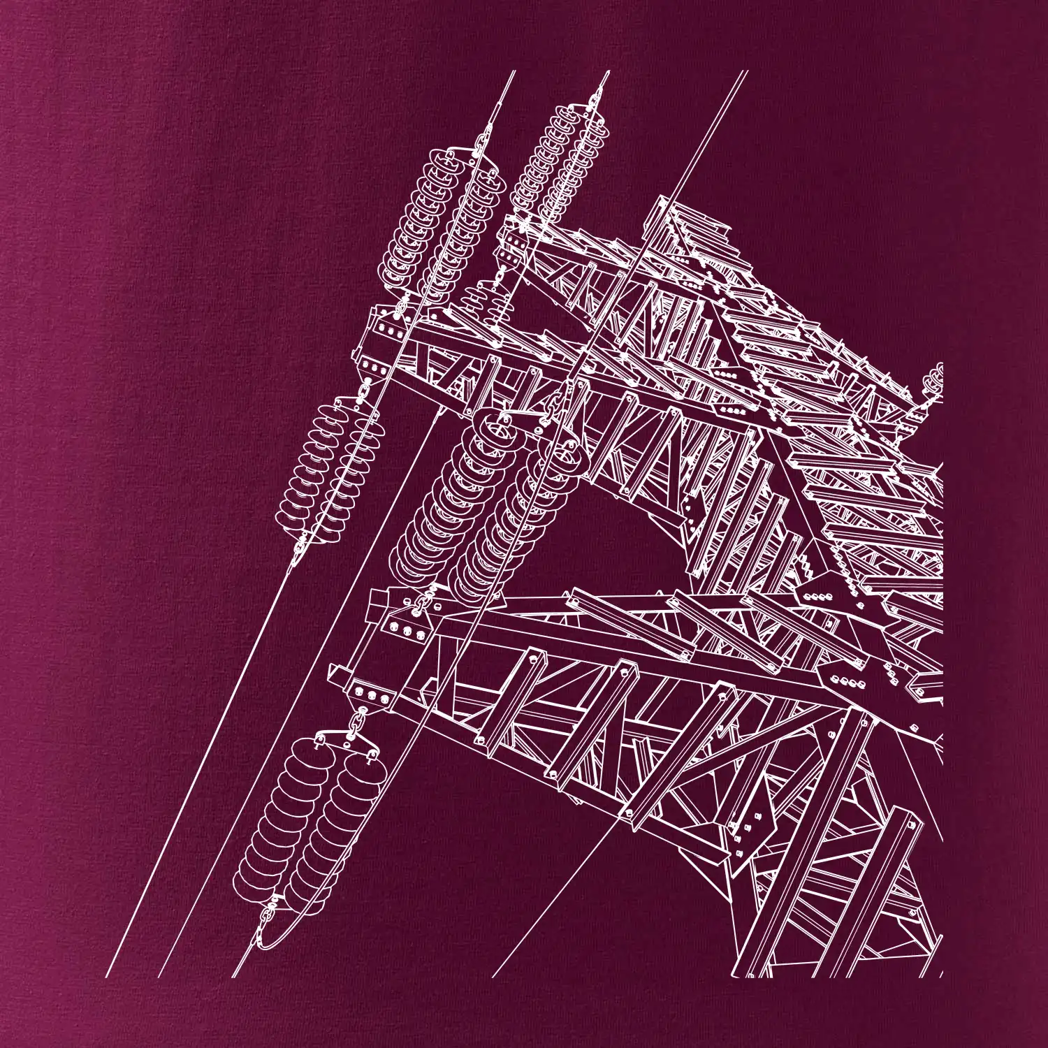 Nákres stožáru vysokého napětí