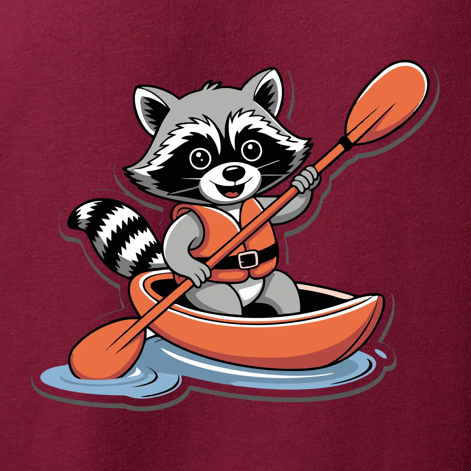 Mýval v kajaku kreslený