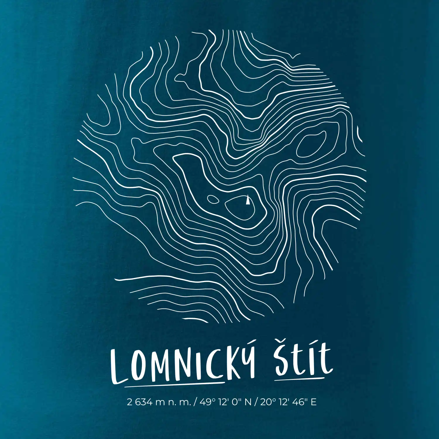 Lomnický štít - vrstevnice v kruhu