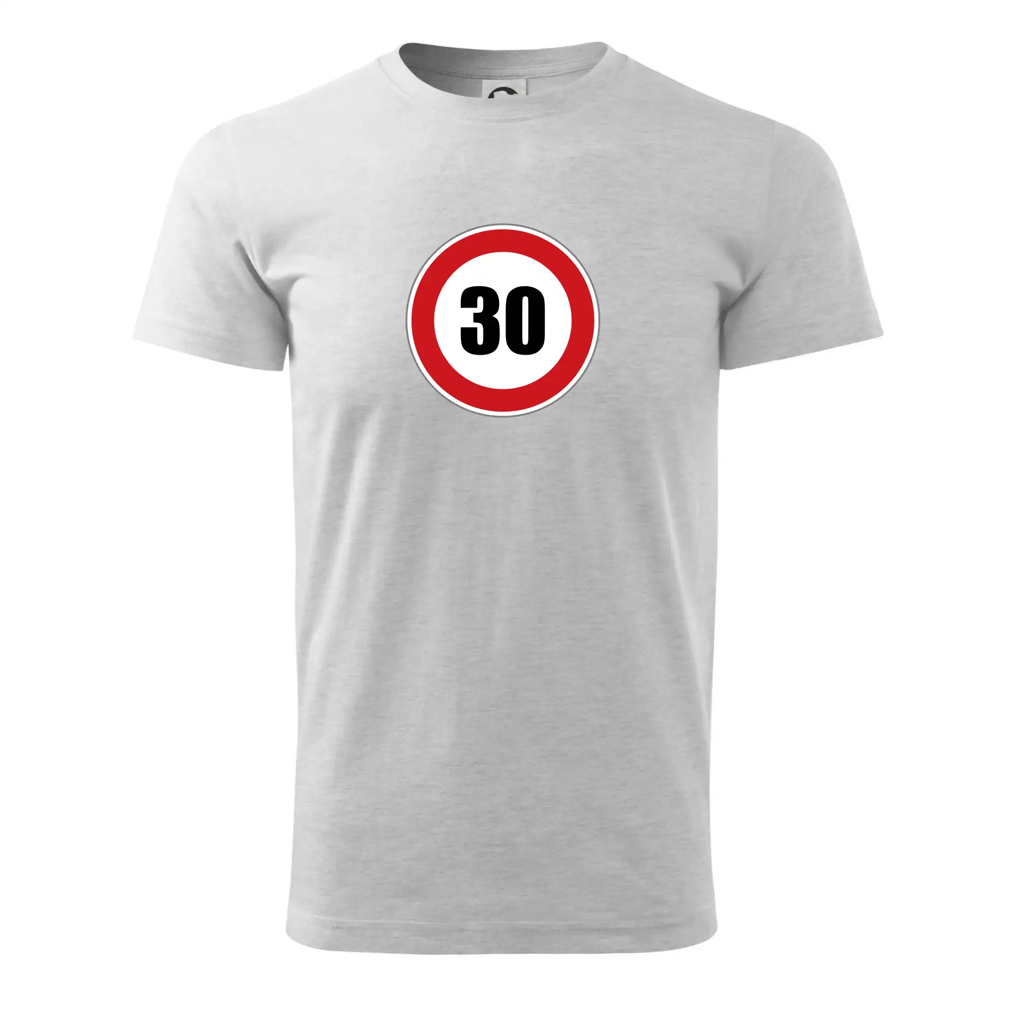 Tričko k tridsiatke - Dopravná značka - obmedzenie rýchlosti 30 - Tričko extra veľké  (5-8XL)