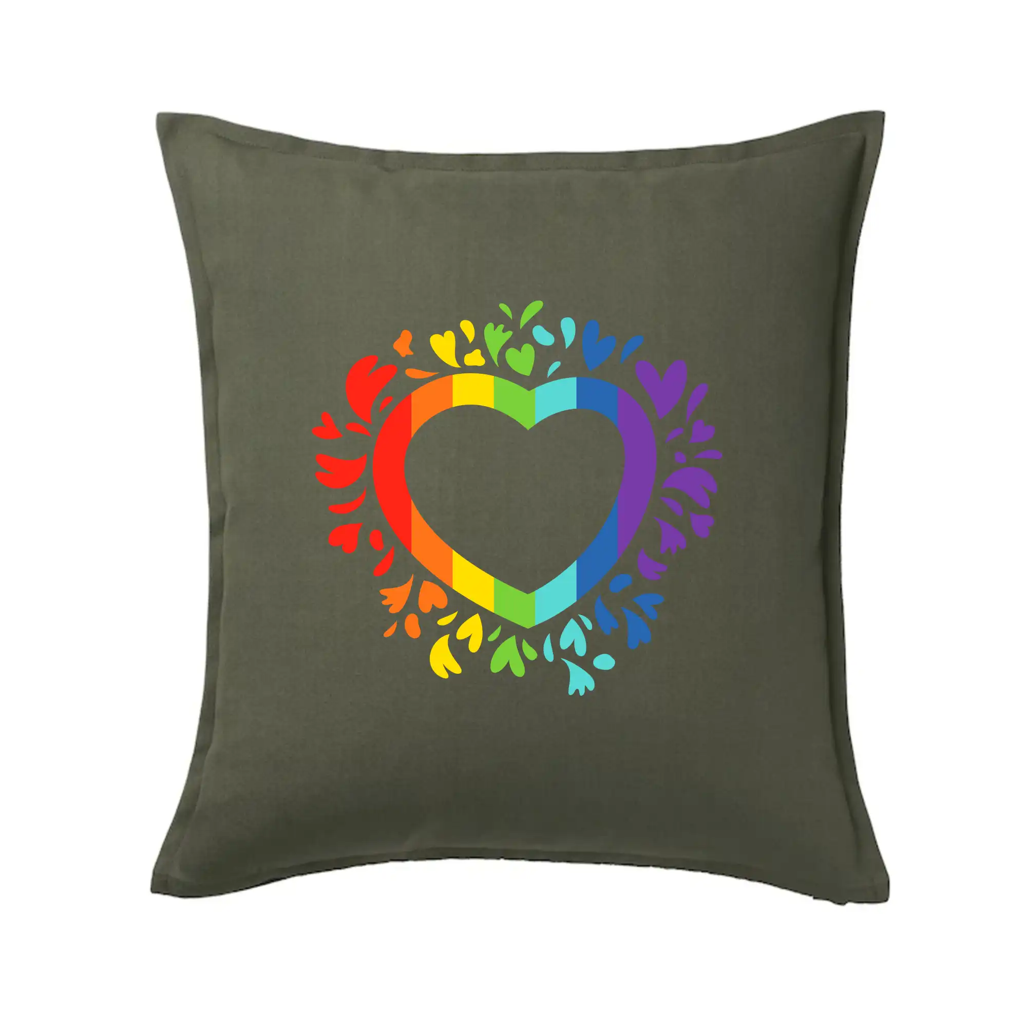 Tričká pre LGBT a Queer komunitu - Srdce pride kvety - Vankúš 50x50