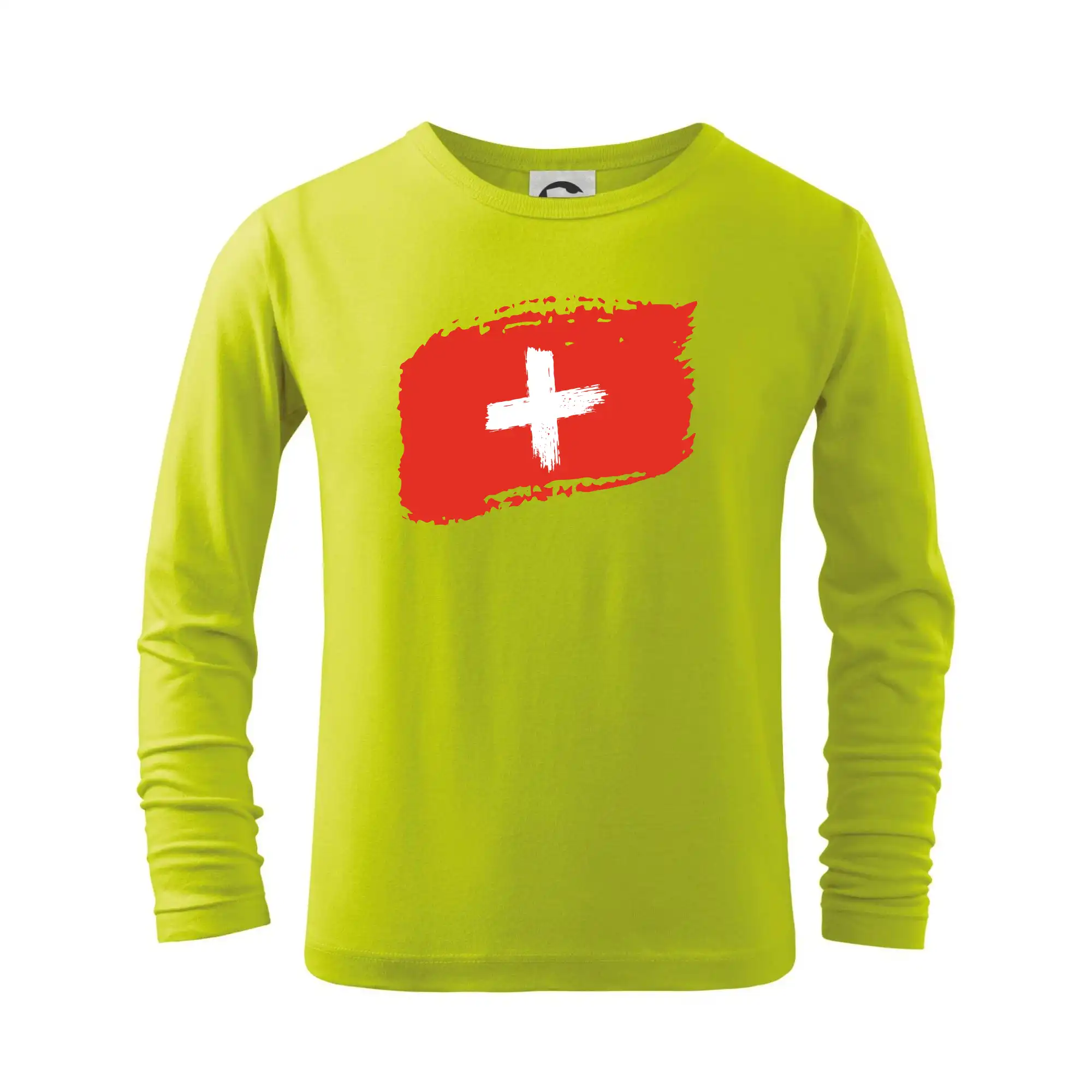 Motívy štátnych vlajok - Švajčiarsko vlajka - Tričko detské Long Sleeve