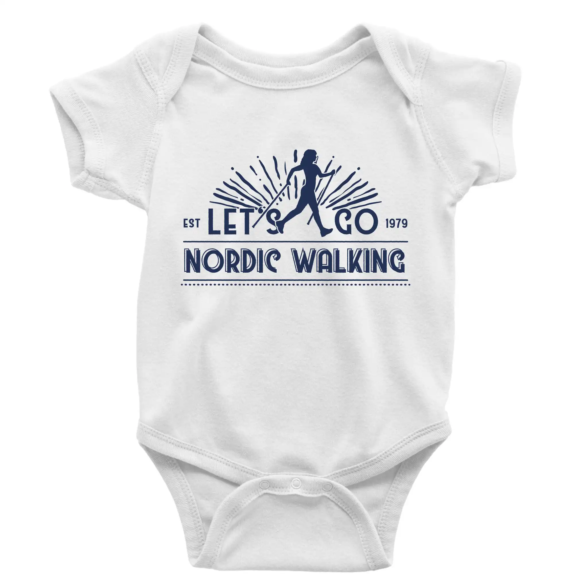 Tričká pre bežcov - Let's go nordic walking - vintage - Body dojčenské s krátkym rukávom