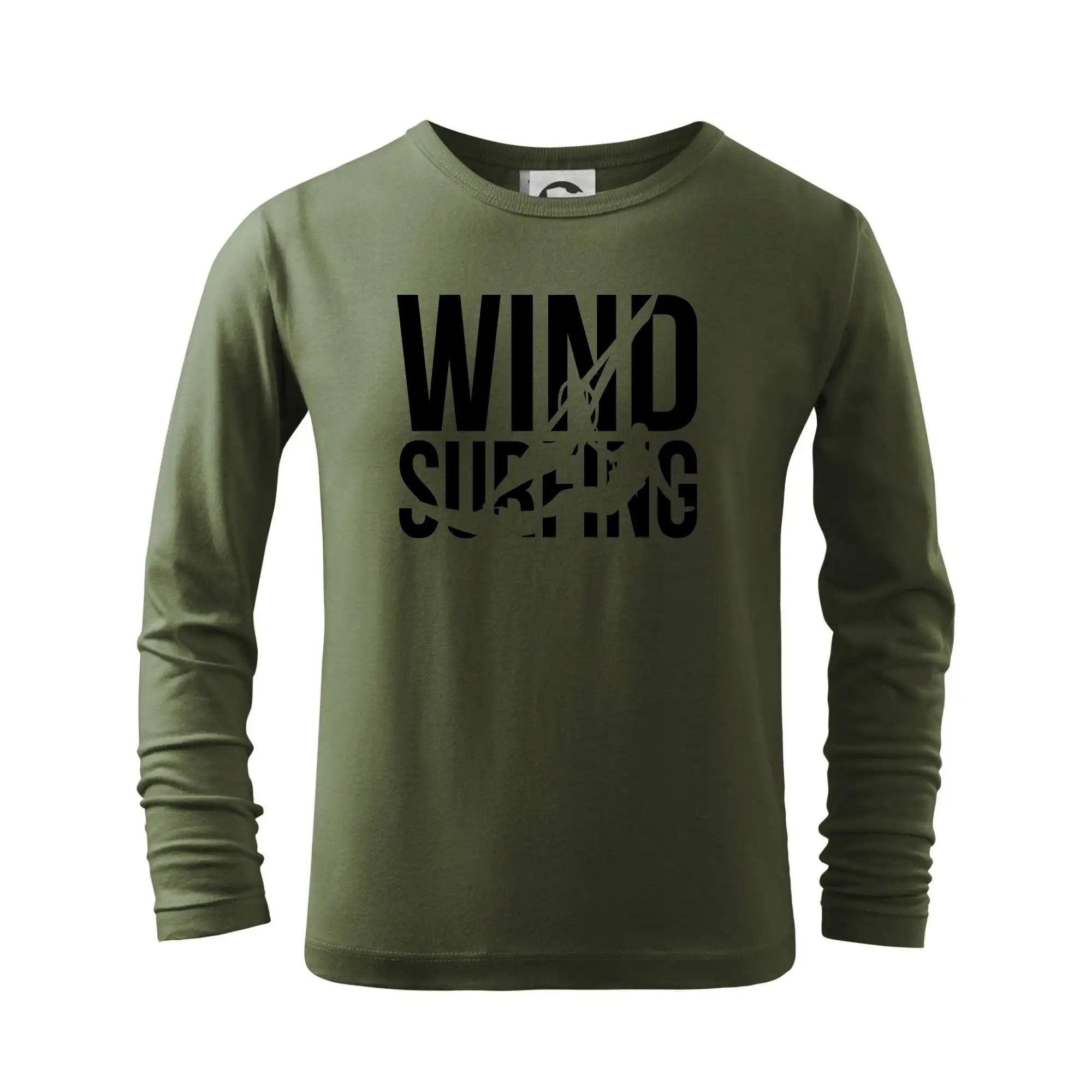 Surferske tričká - Windsurfing nápis - Tričko detské Long Sleeve