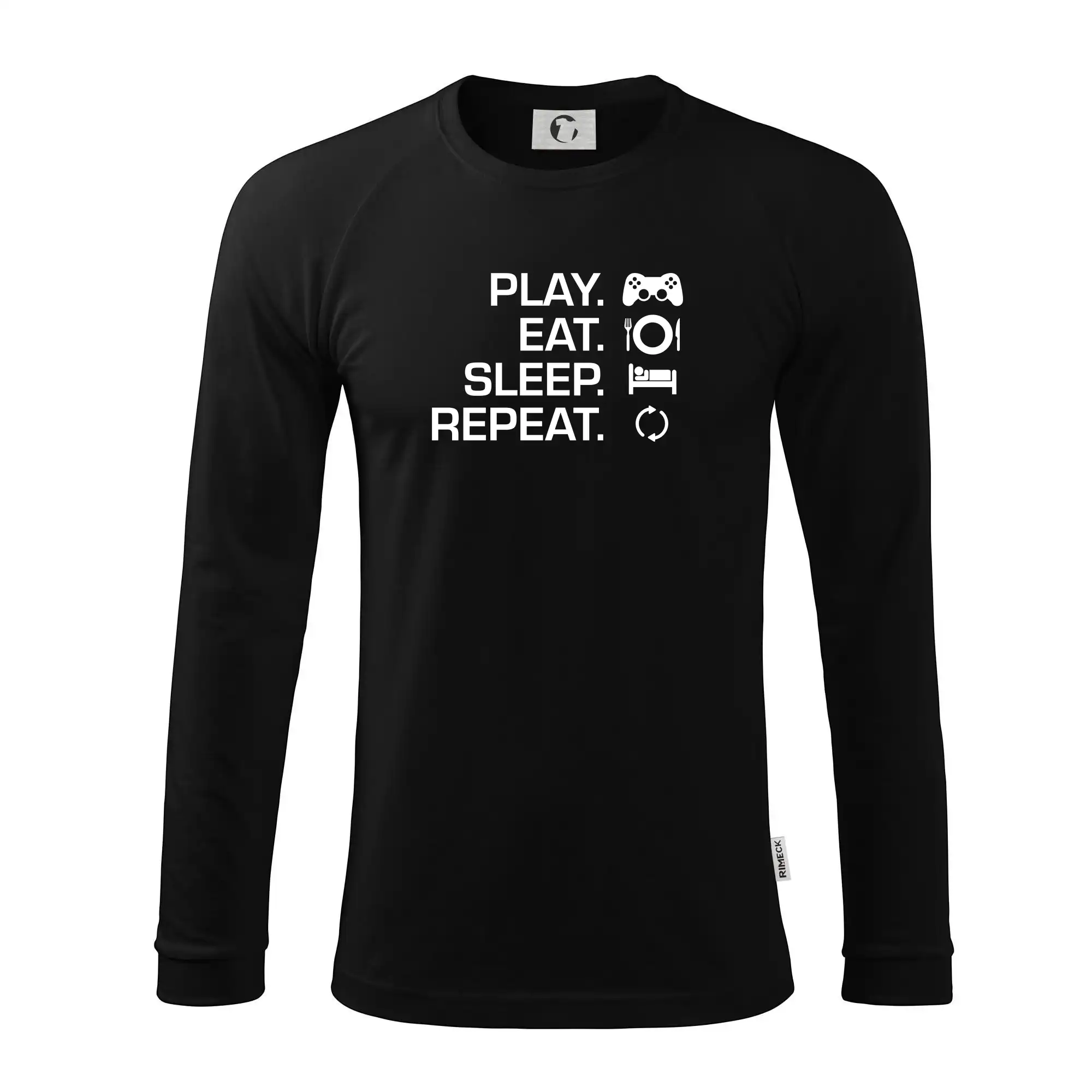 Eat sleep repeat - Play Eat Sleep Repeat game - Pánske tričko s dlhým rukávom LS130