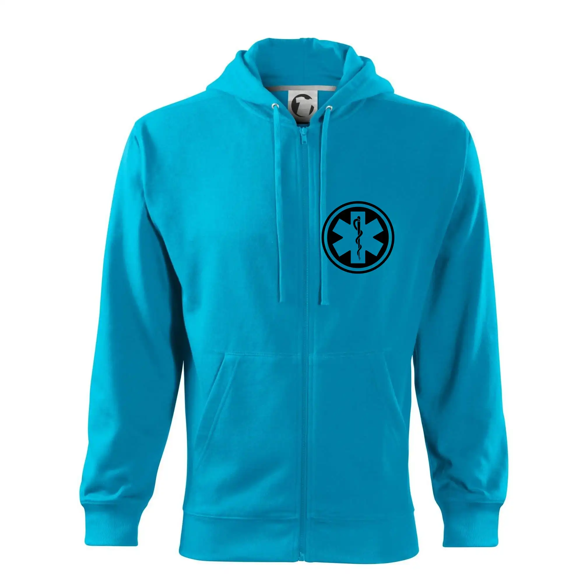 Tričká a mikiny pre záchranárov a lekárov - Kvalitné oblečenie pre zdravotníkov - Rescue logo samostatné guľaté - Mikina s kapucňou na zips trendy zipper