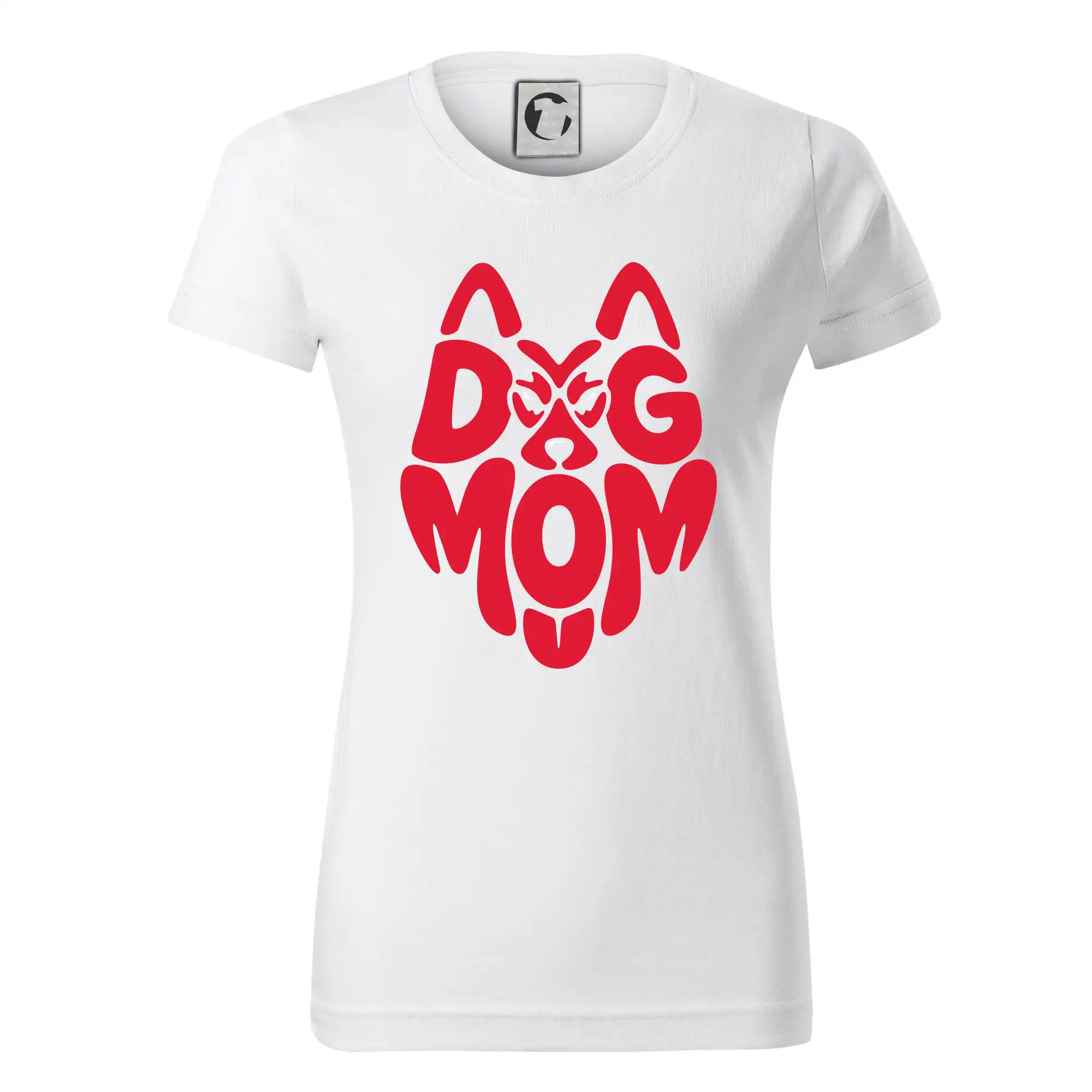 Dog mom nápis v hlavě - Dámske tričko basic - ľahko voľnejšie a dlhšie