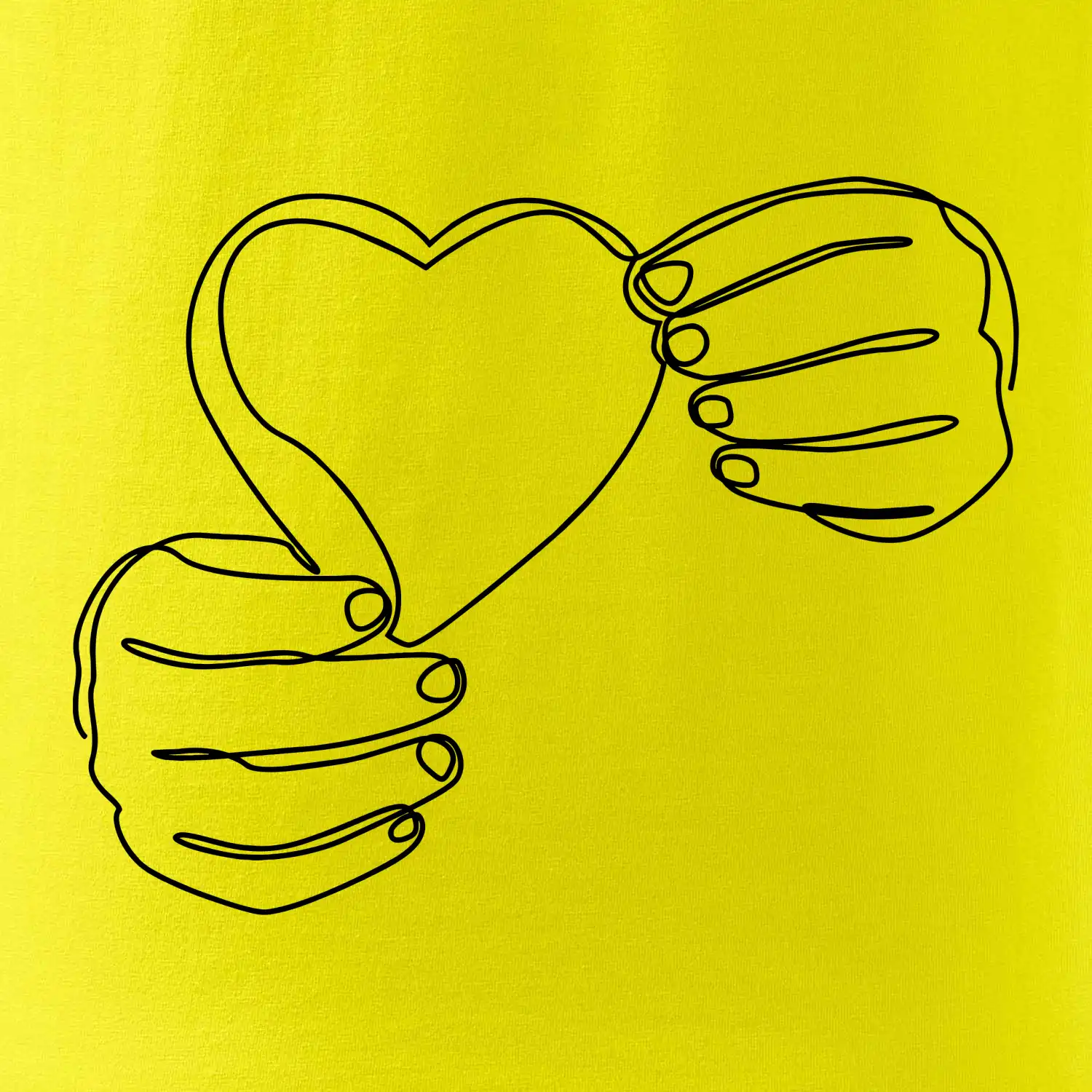 Ruka držící srdce  jedním tahem