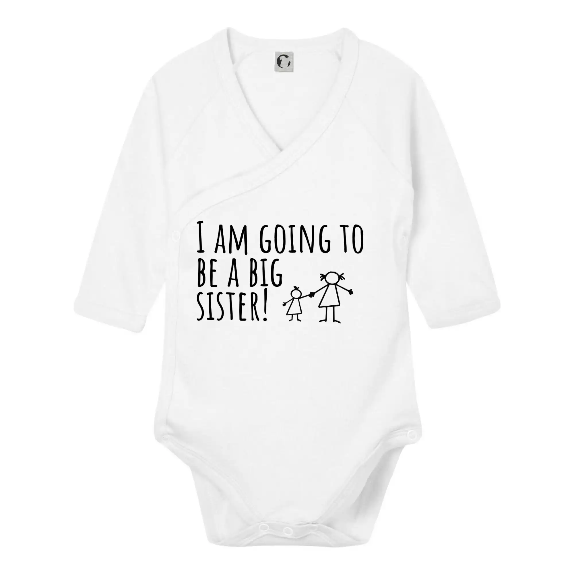 Rodinné tričká - I am going to be a big sister! - Body zavinovacie s dlhým rukávom