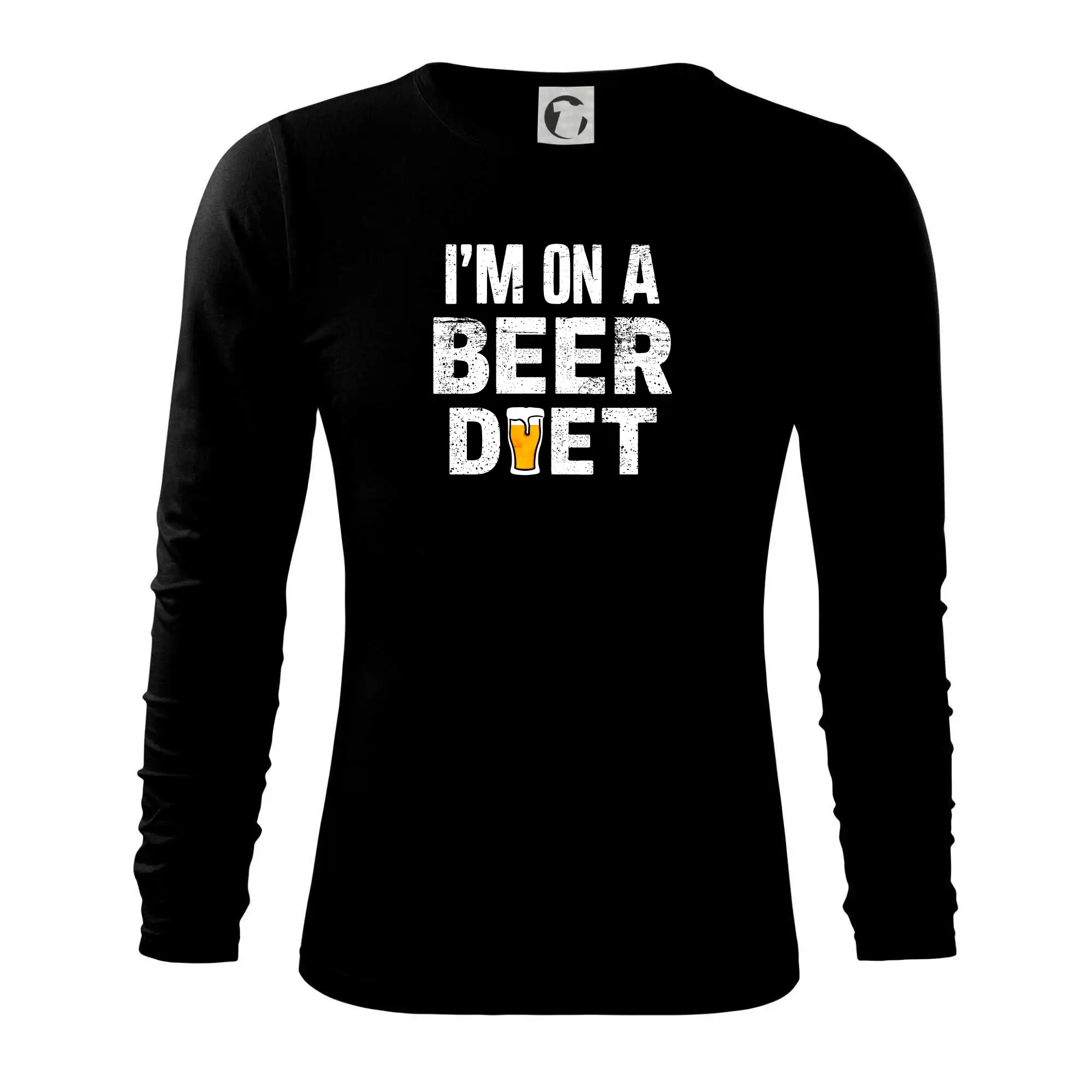 Vtipná tričká pre pivárov - Iam on a beer diet - Tričko s dlhým rukávom FIT-T long sleeve