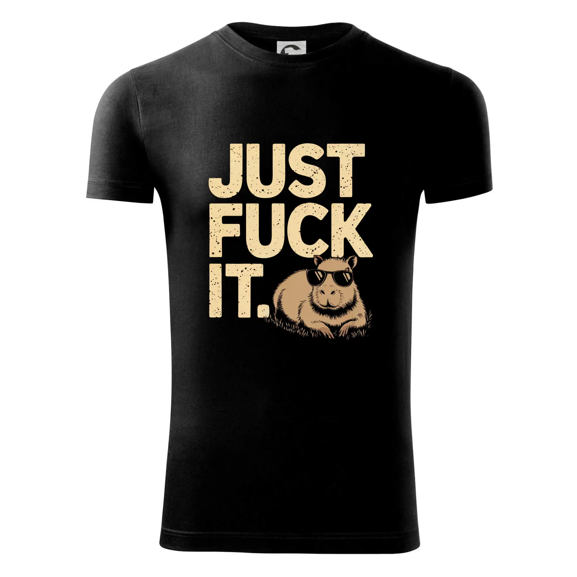 Tričká so zvieratami - Capybara Just fuck it - Viper FIT - Pánske zúžené tričko