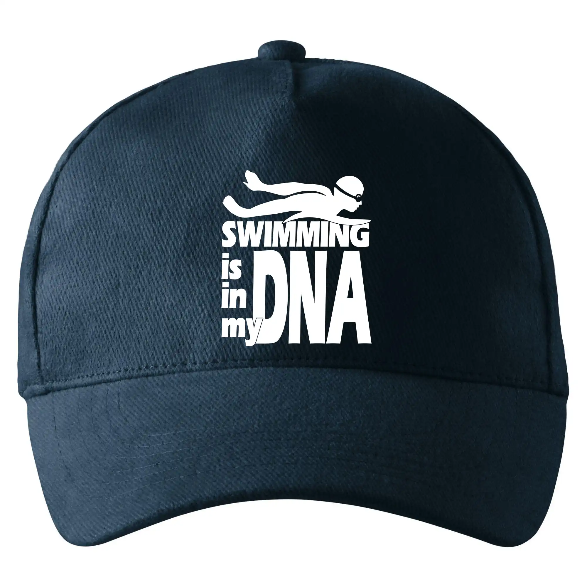 Ostatné športy - Swimming is in my DNA - Šiltovka so zahnutým šiltom a mosaznou sponou