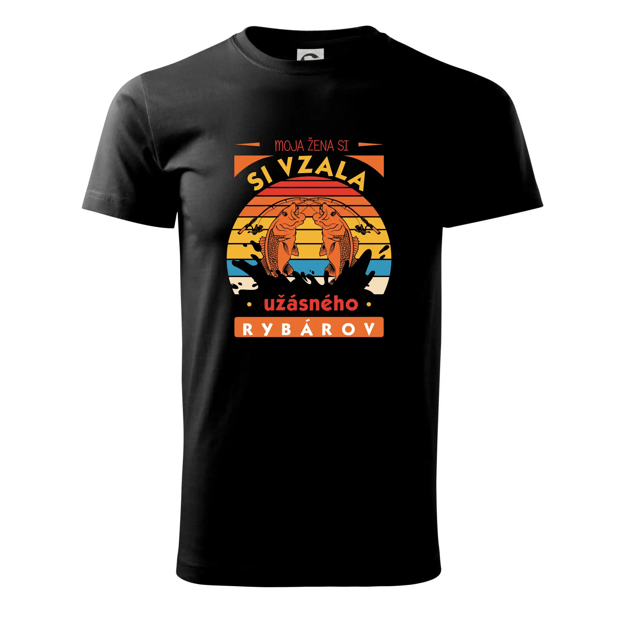 Tričká pre rybárov s potlačou - Moja žena si vzala úžasného rybárov - Tričko extra veľké  (5-8XL)