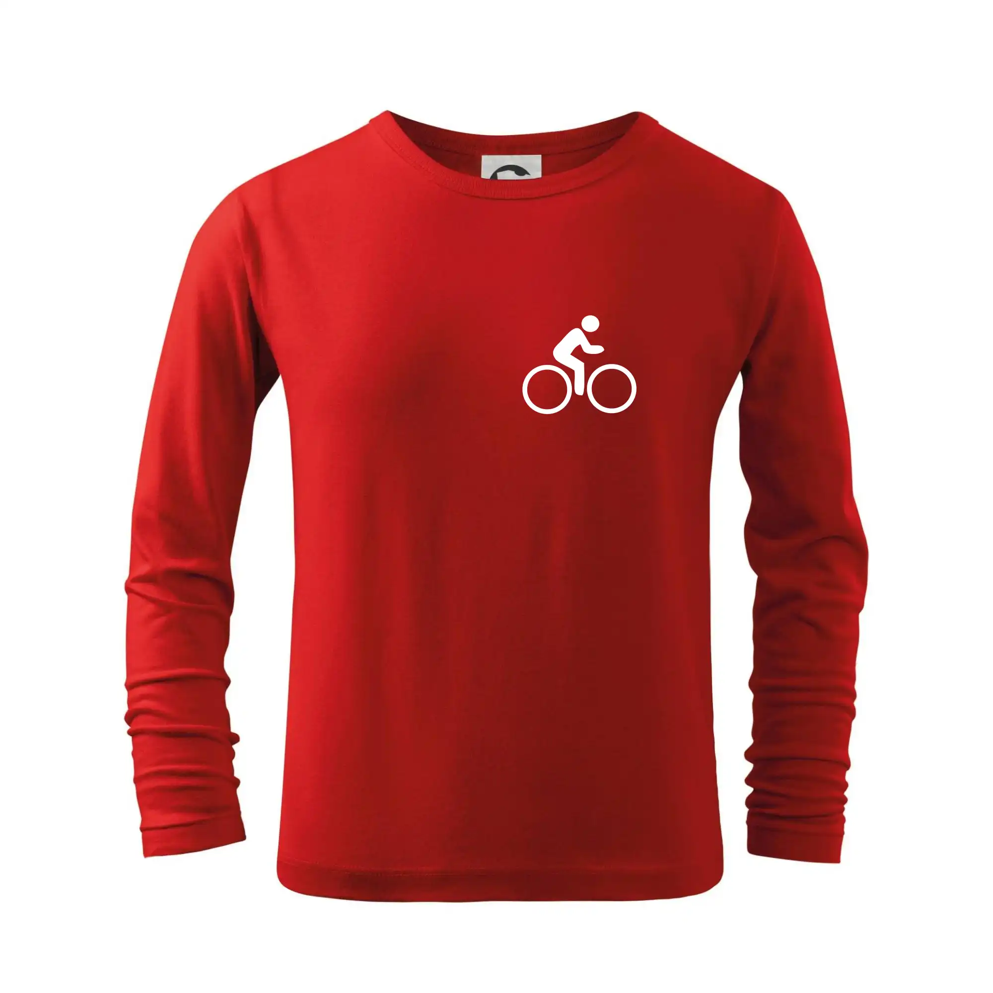 Tričko ako darček pre cyklistu - Obrázok kolesa na prsníku - ikona panáčik - Tričko detské Long Sleeve