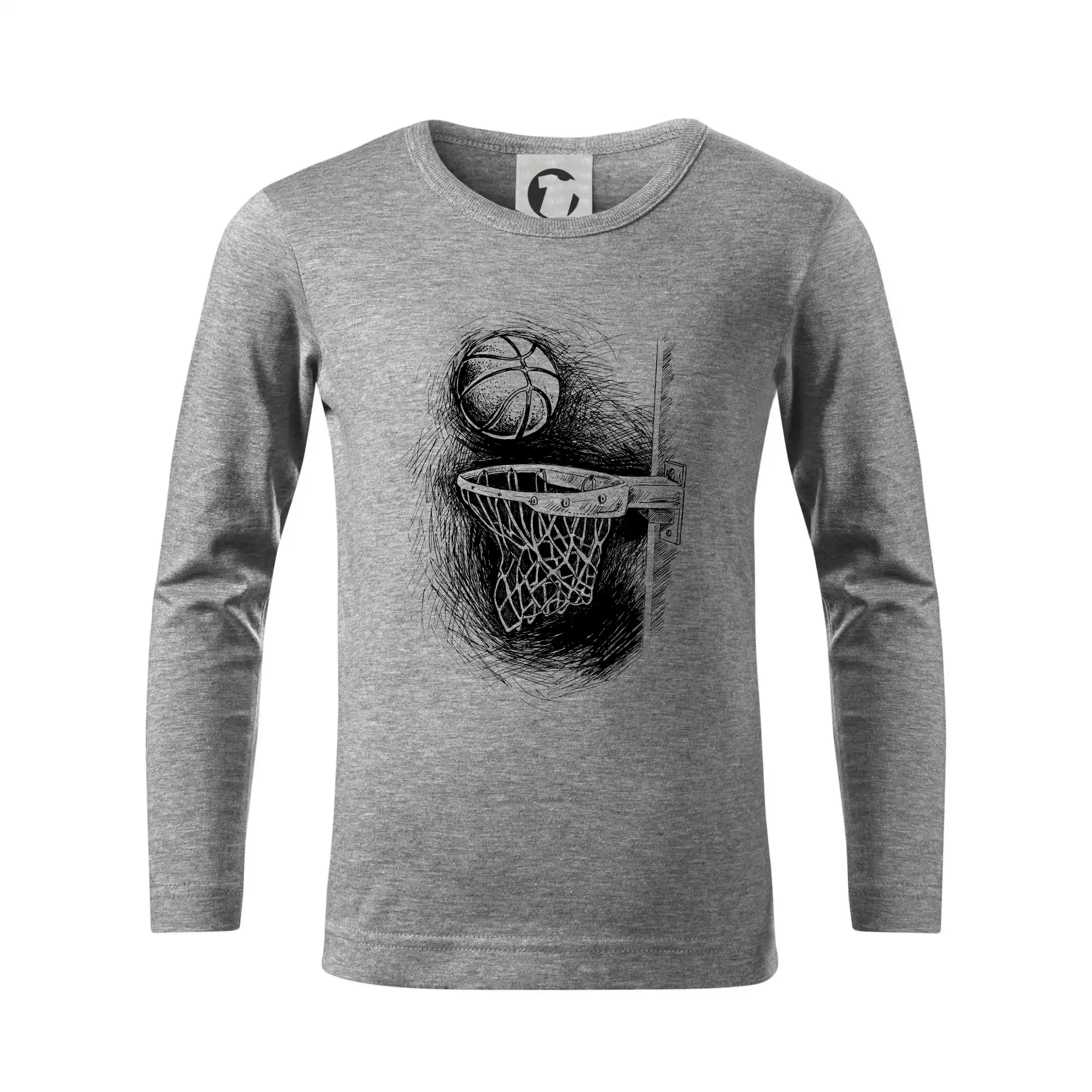 Basketbalová tričká - Basketball - kresba ceruzkou - Tričko detské Long Sleeve
