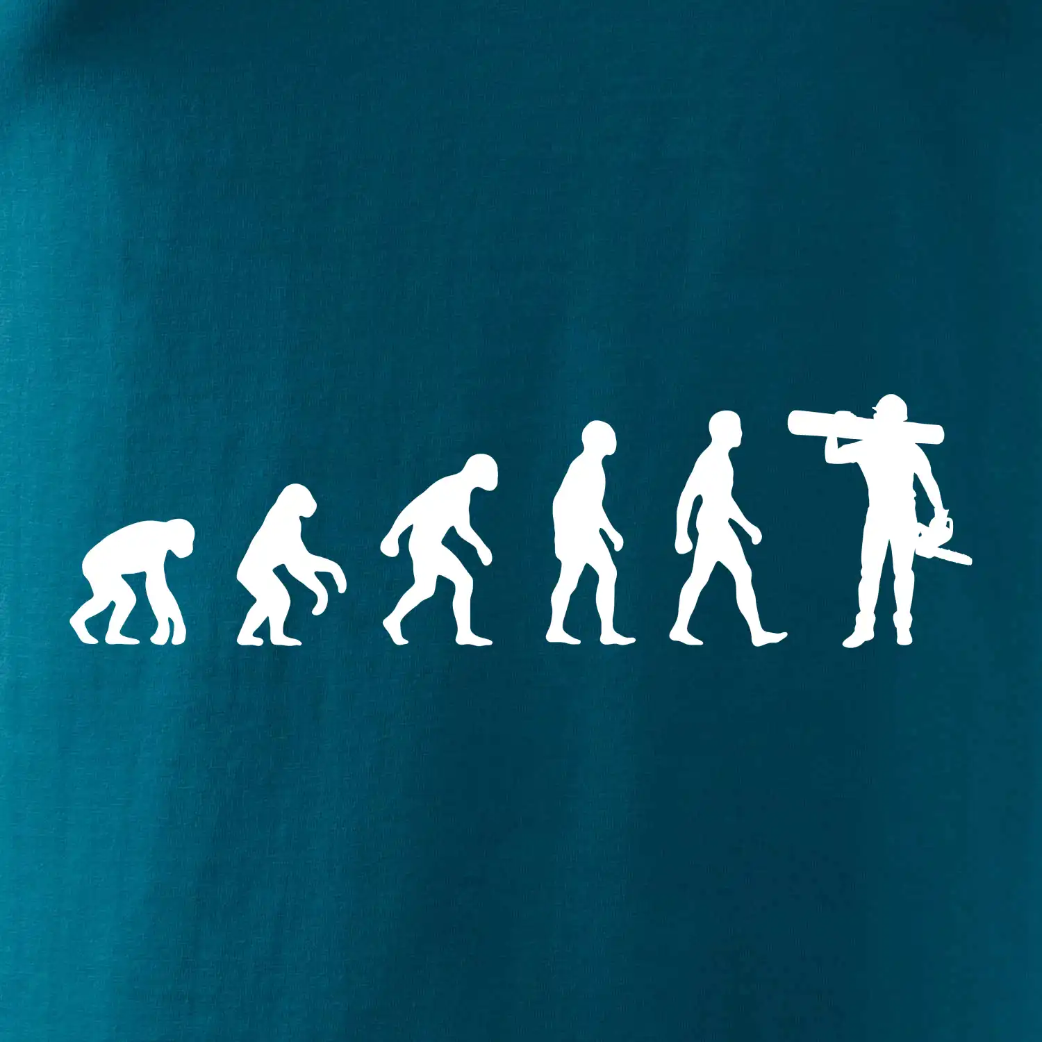 Evoluce dřevorubec - pila a kmen