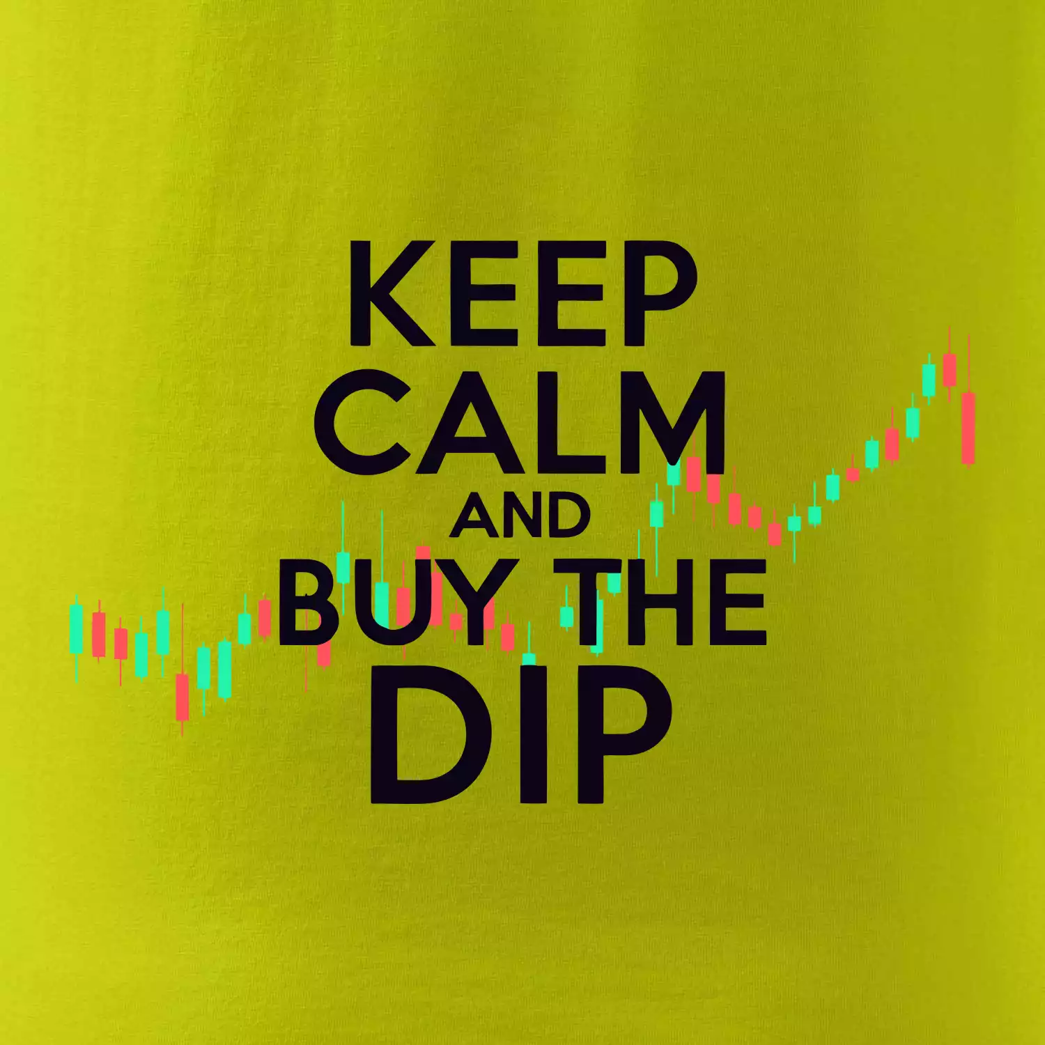 Zeleno červený graf Keep Calm and Buy the Dip
