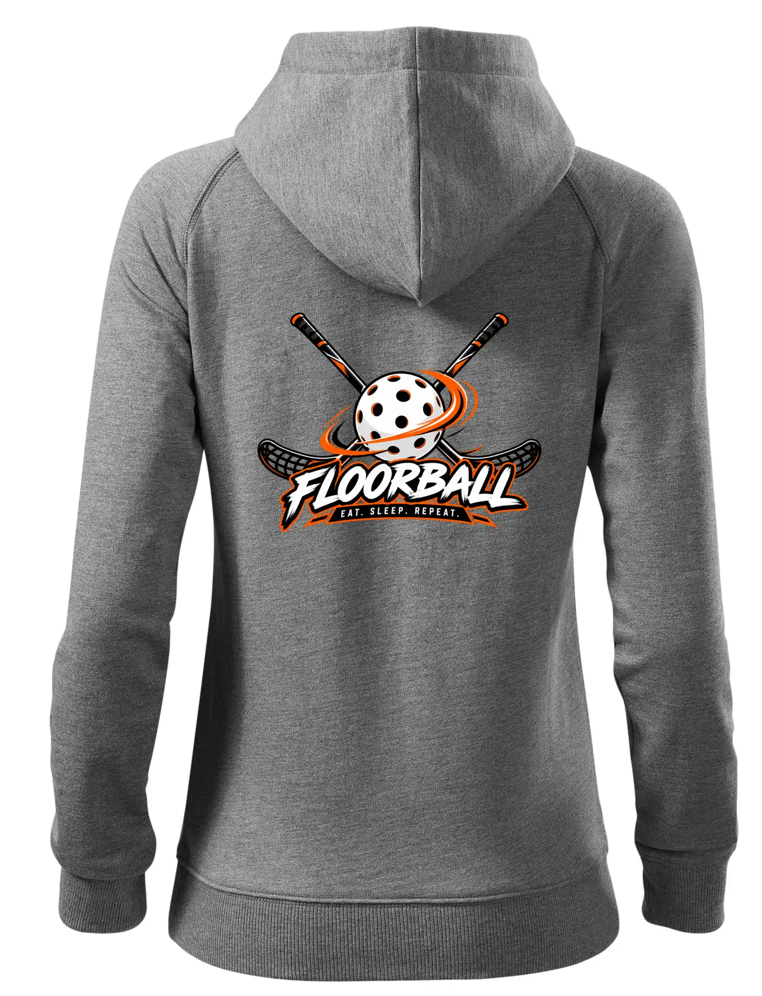 Florbalové hokejky s děrovaným míčkem eat sleep repeat