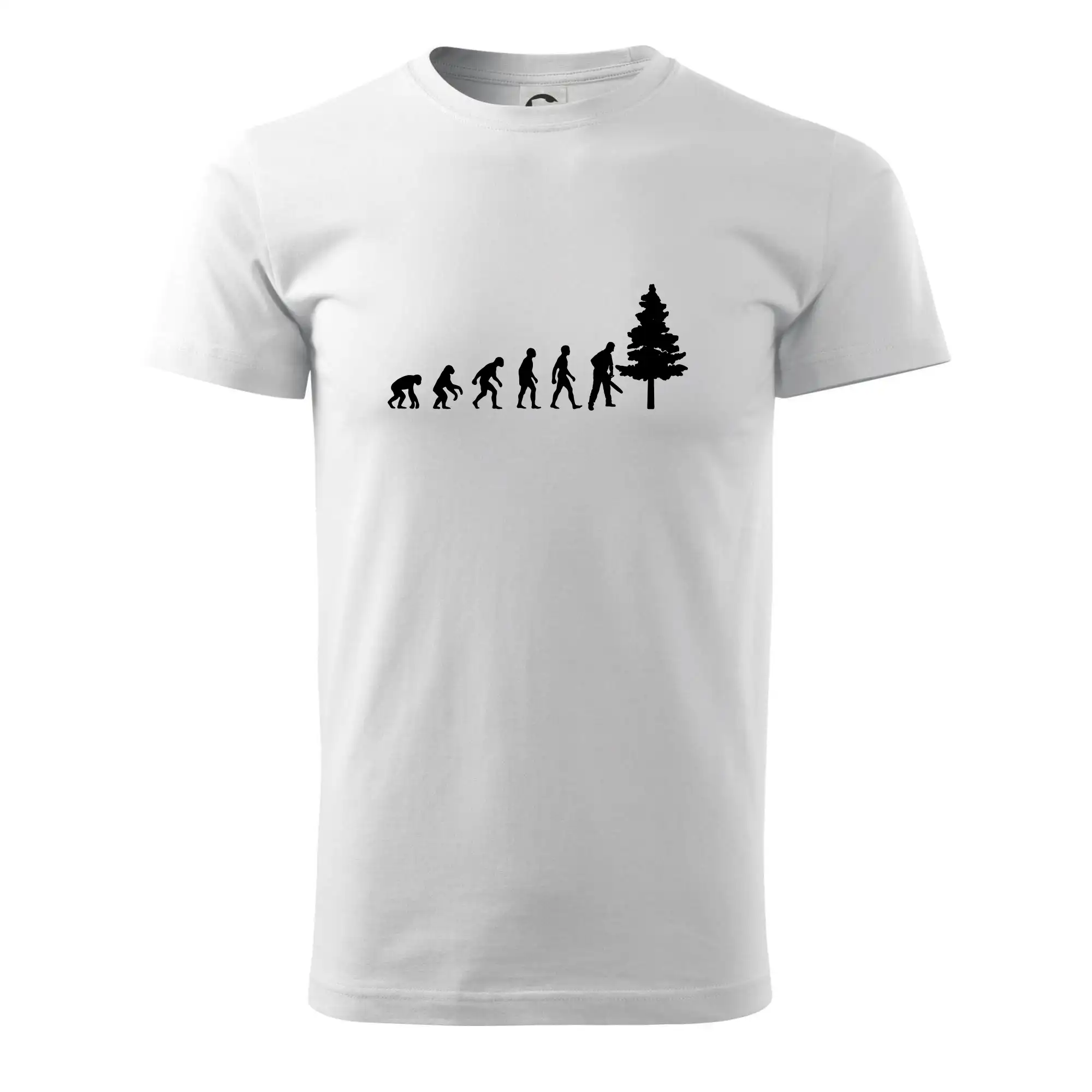 Evoluce dřevorubec - pila a strom