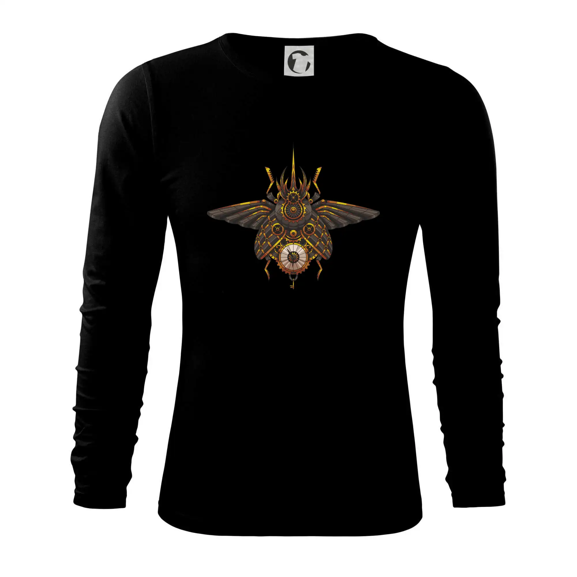 Tričká s potlačou steampunk - Steampunk chrobák farebný - Tričko s dlhým rukávom FIT-T long sleeve