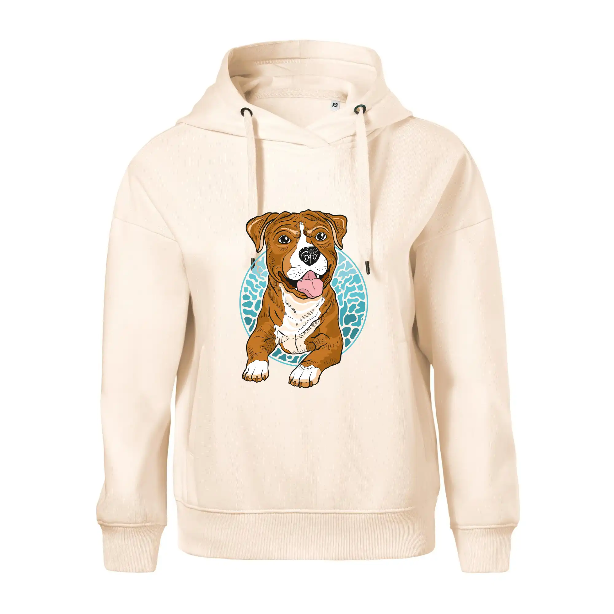 Americký staford kreslený v kolečku (Pecka design)