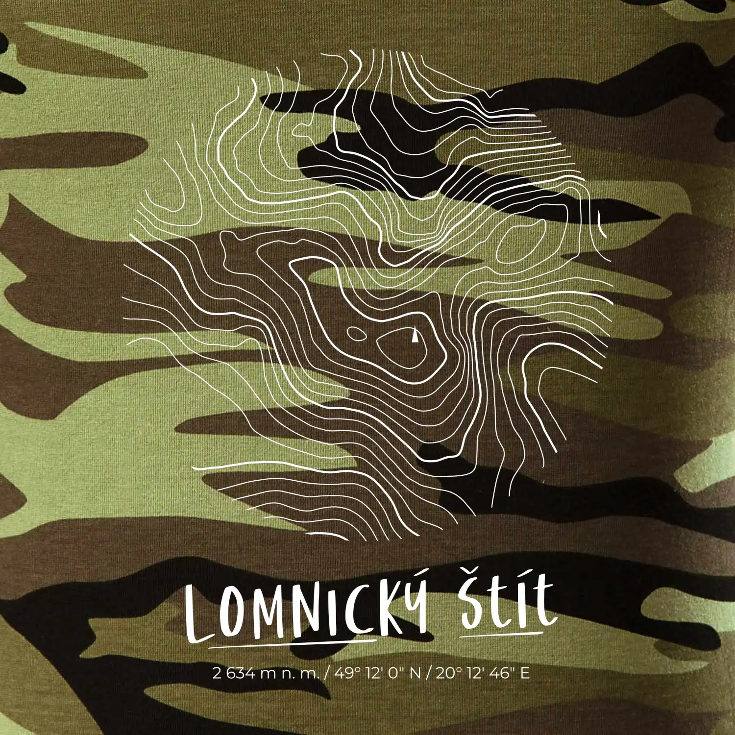 Lomnický štít - vrstevnice v kruhu