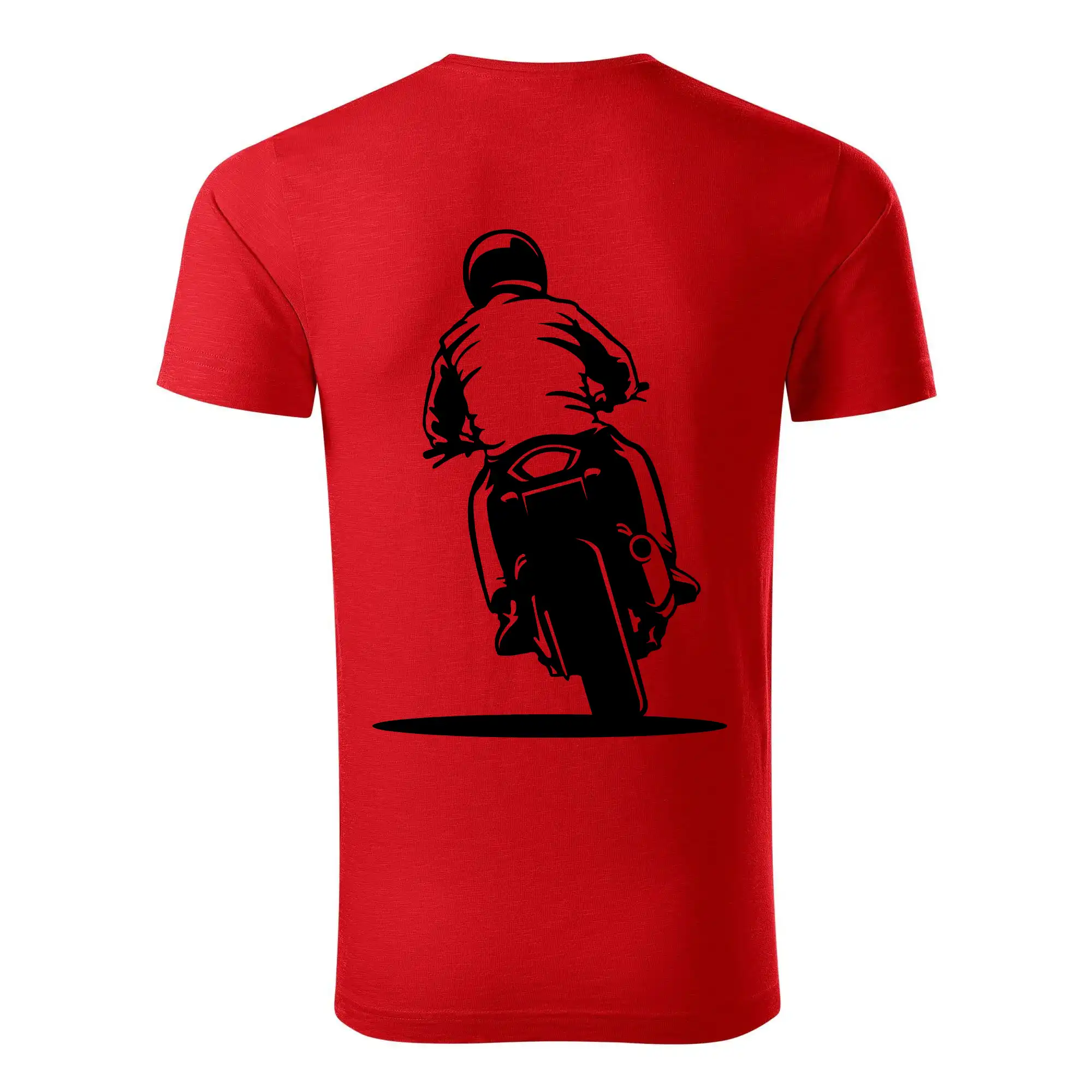 Tričko s cestnou motorkou - Motorkář na zádech - silnice - Tričko z organickej bavlny