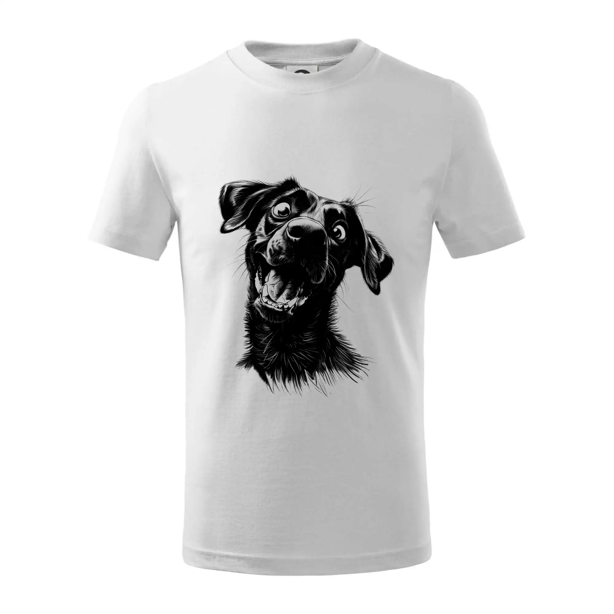 Čiernobiela karikatúra Labrador tmavý