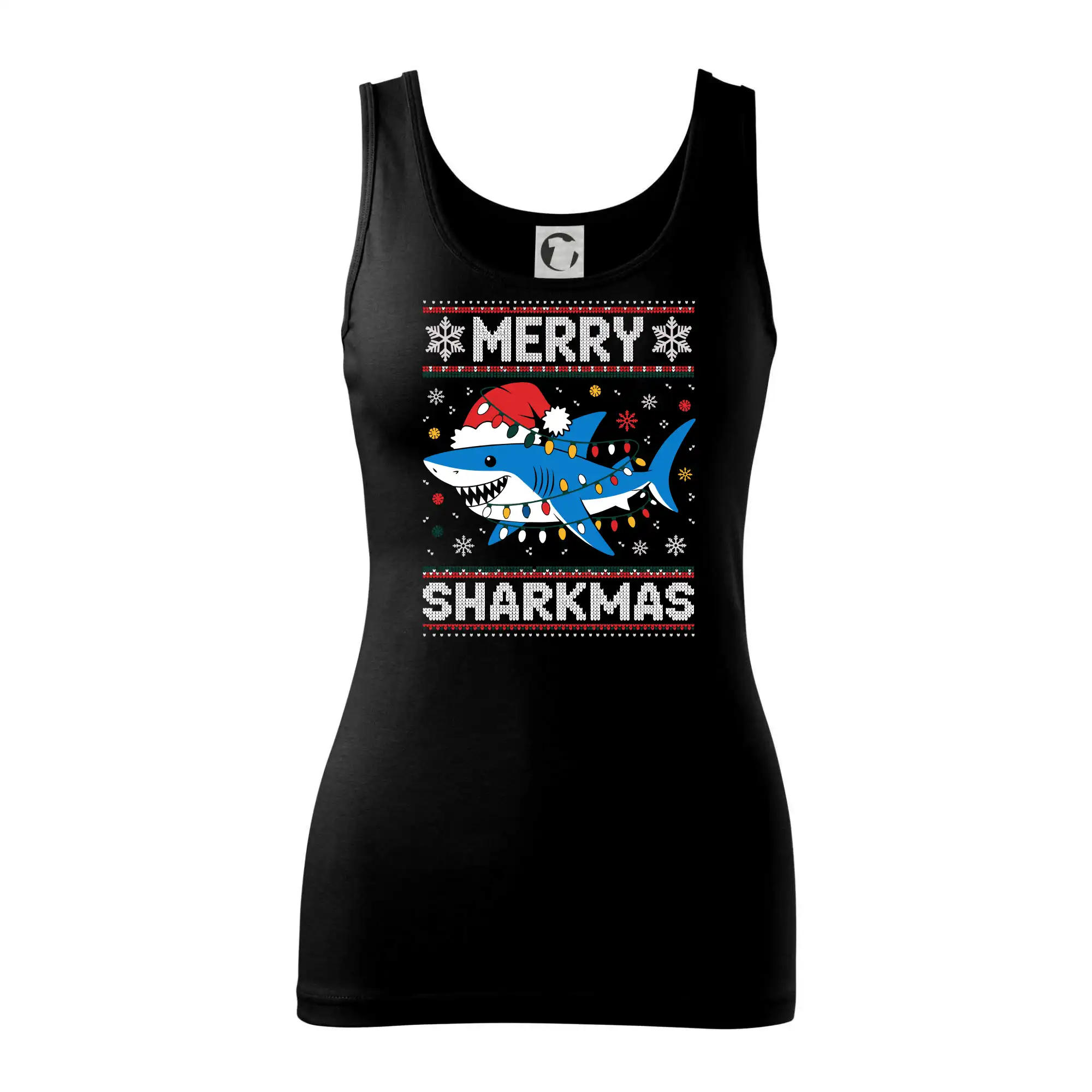 Vianočné tričká - Merry Sharkmas - Dámske tielko