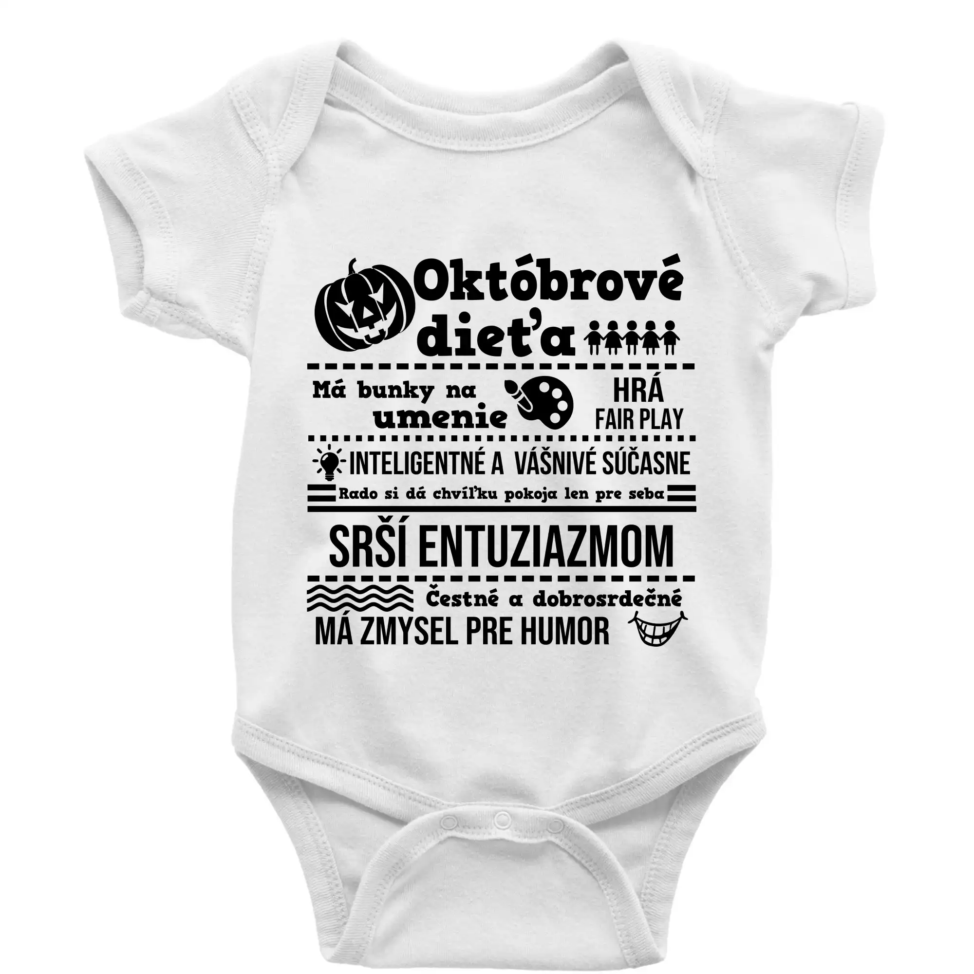 Tričká pre narodených v októbri - Narodeniny Október - Body dojčenské s krátkym rukávom