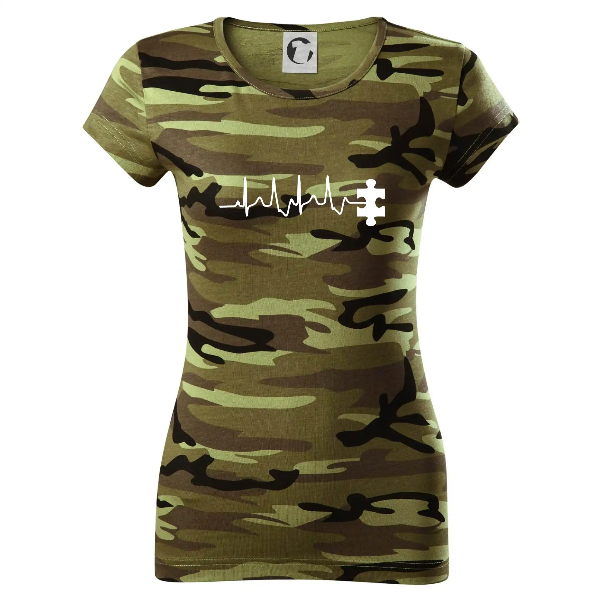 Tričká pre zamilovaných - EKG puzzle rozpojené - Dámske maskáčové tričko