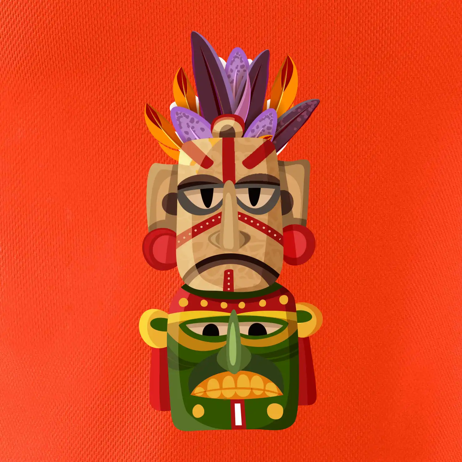 Mayové maska s peřím