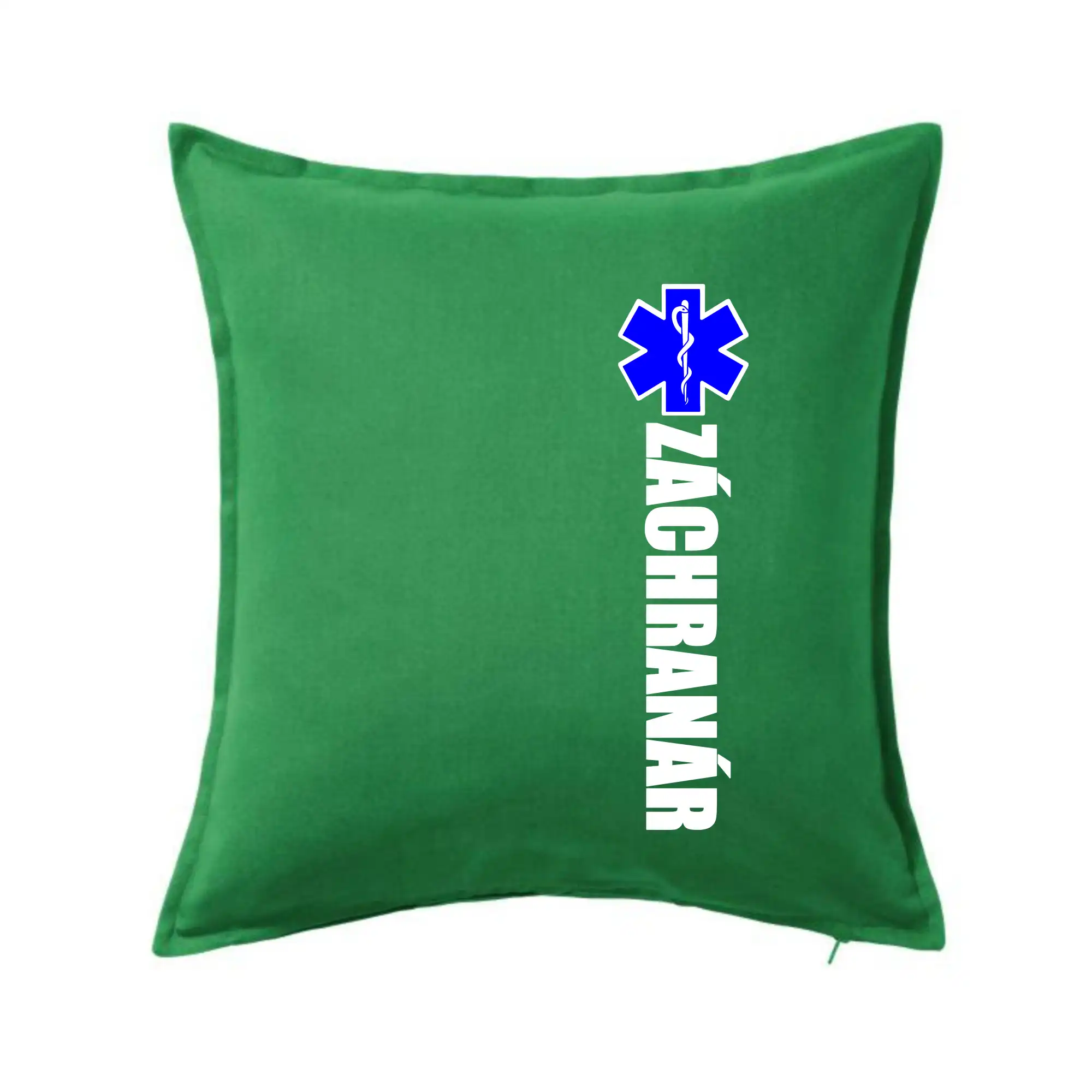 Tričká a mikiny pre záchranárov a lekárov - Kvalitné oblečenie pre zdravotníkov - Nápis Záchranár + hviezda - Vankúš 50x50